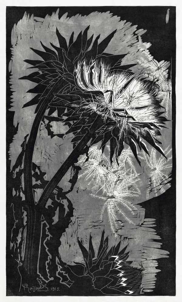 Reijer Stolk — Artichokes in Shadow | Expressionist Woodcut Print