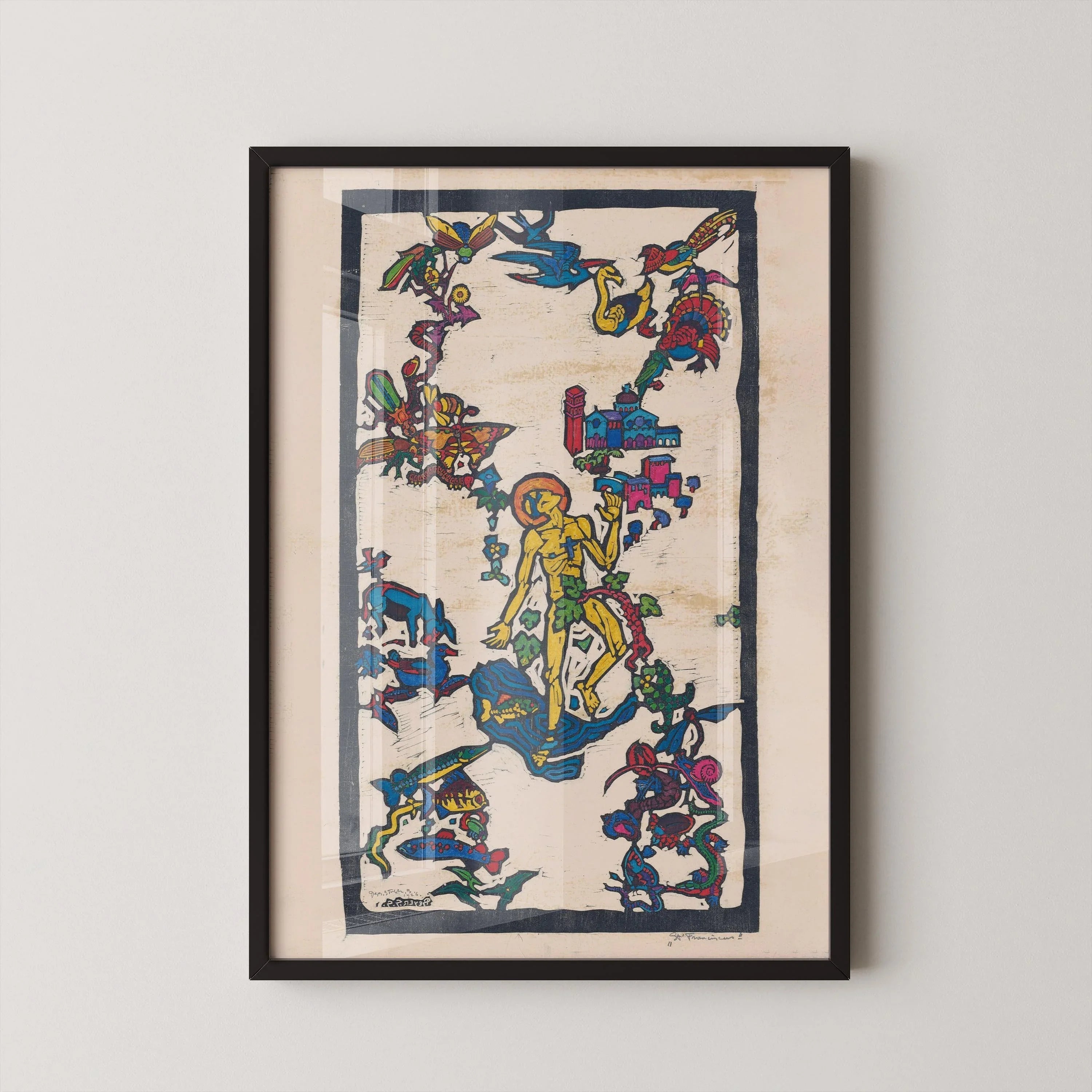 Reijer Stolk St. Franciscus Woodcut Print: Symbolist Fine Art - 9ArtPrints