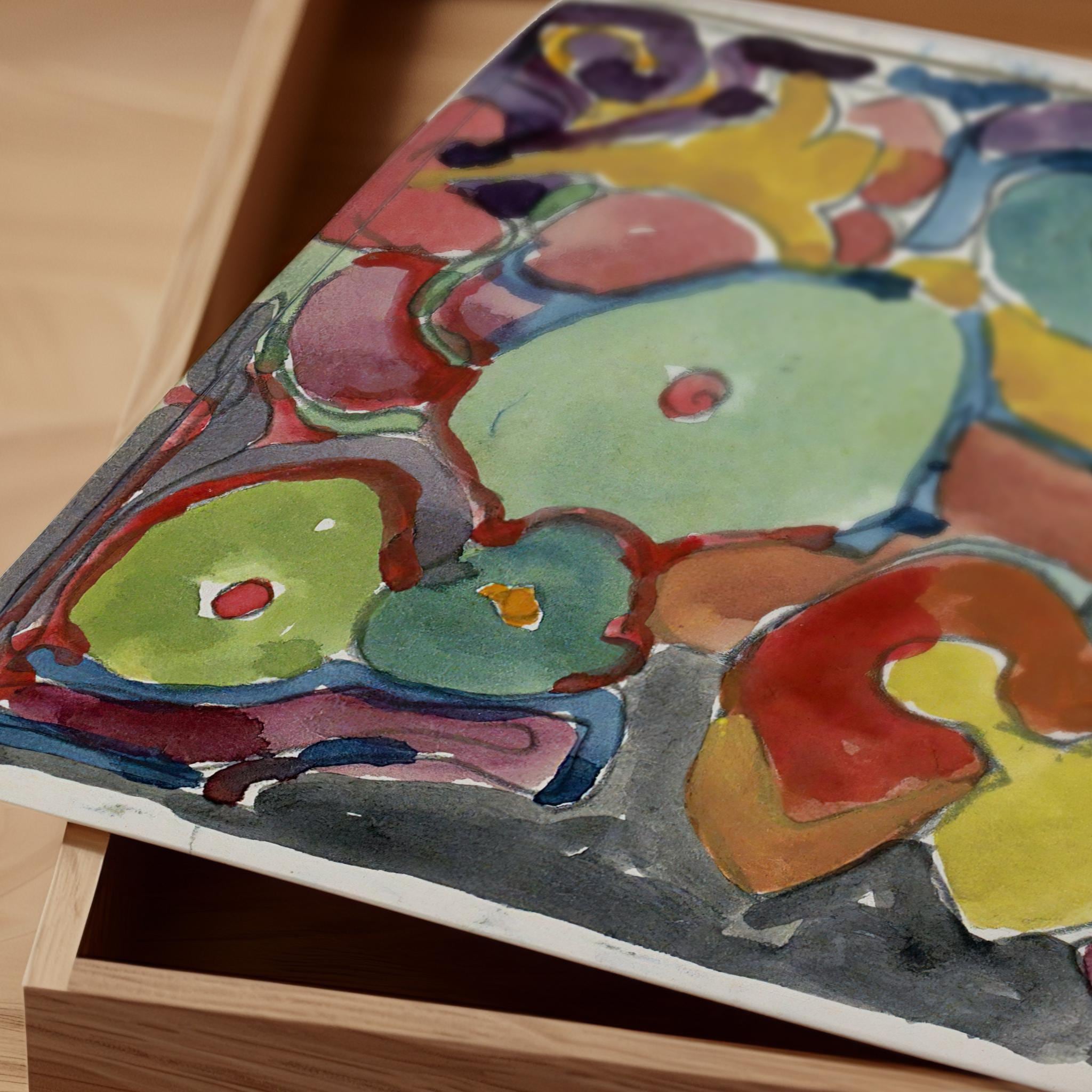 Reijer Stolk – Vivid Floral Abstraction (c. 1916) | Expressive Modernist Watercolor (available handframed or unframed) - 9ArtPrints
