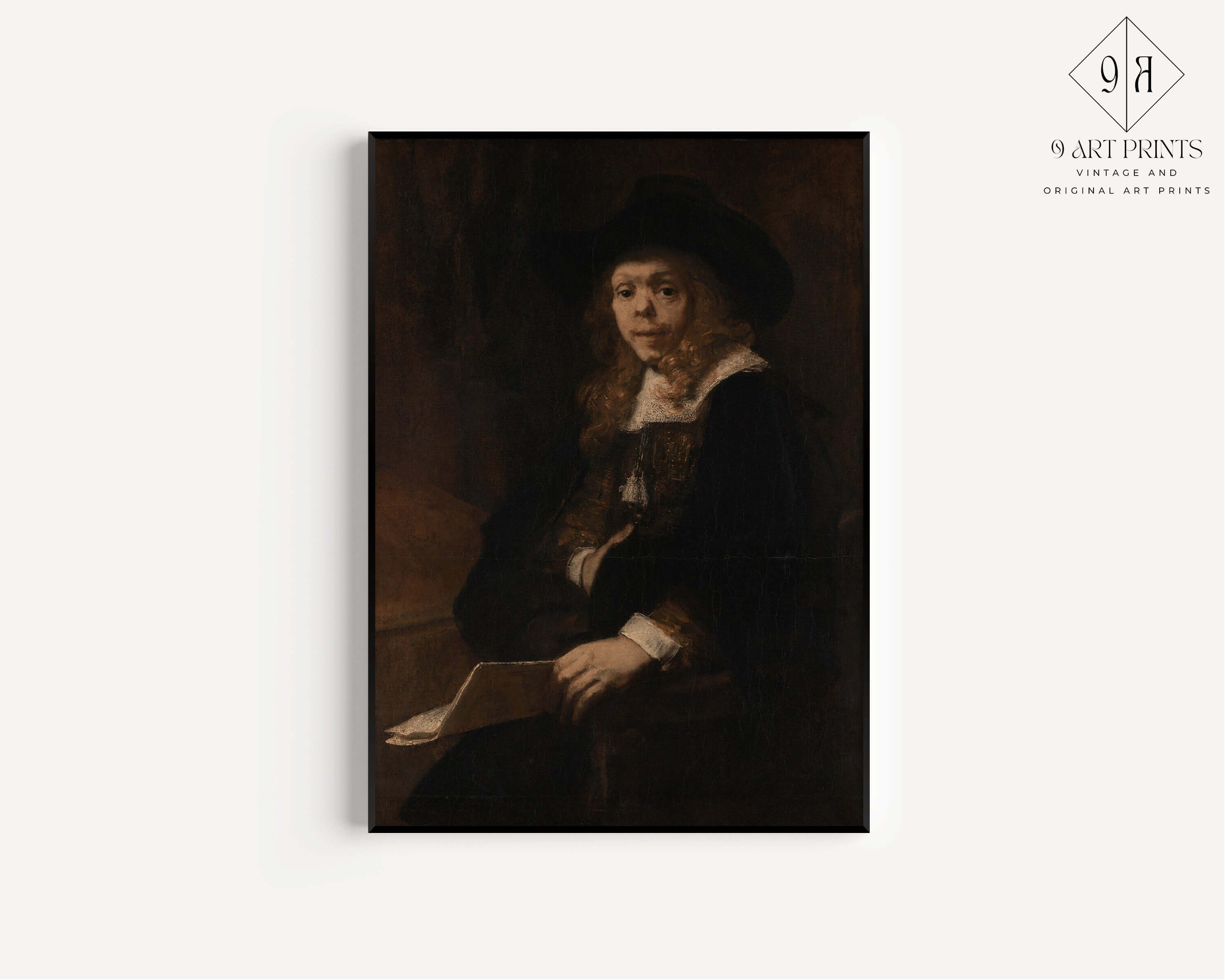 Rembrandt Lairesse Portrait | Famous Dark Academia Art (available framed or unframed) - 9ArtPrints