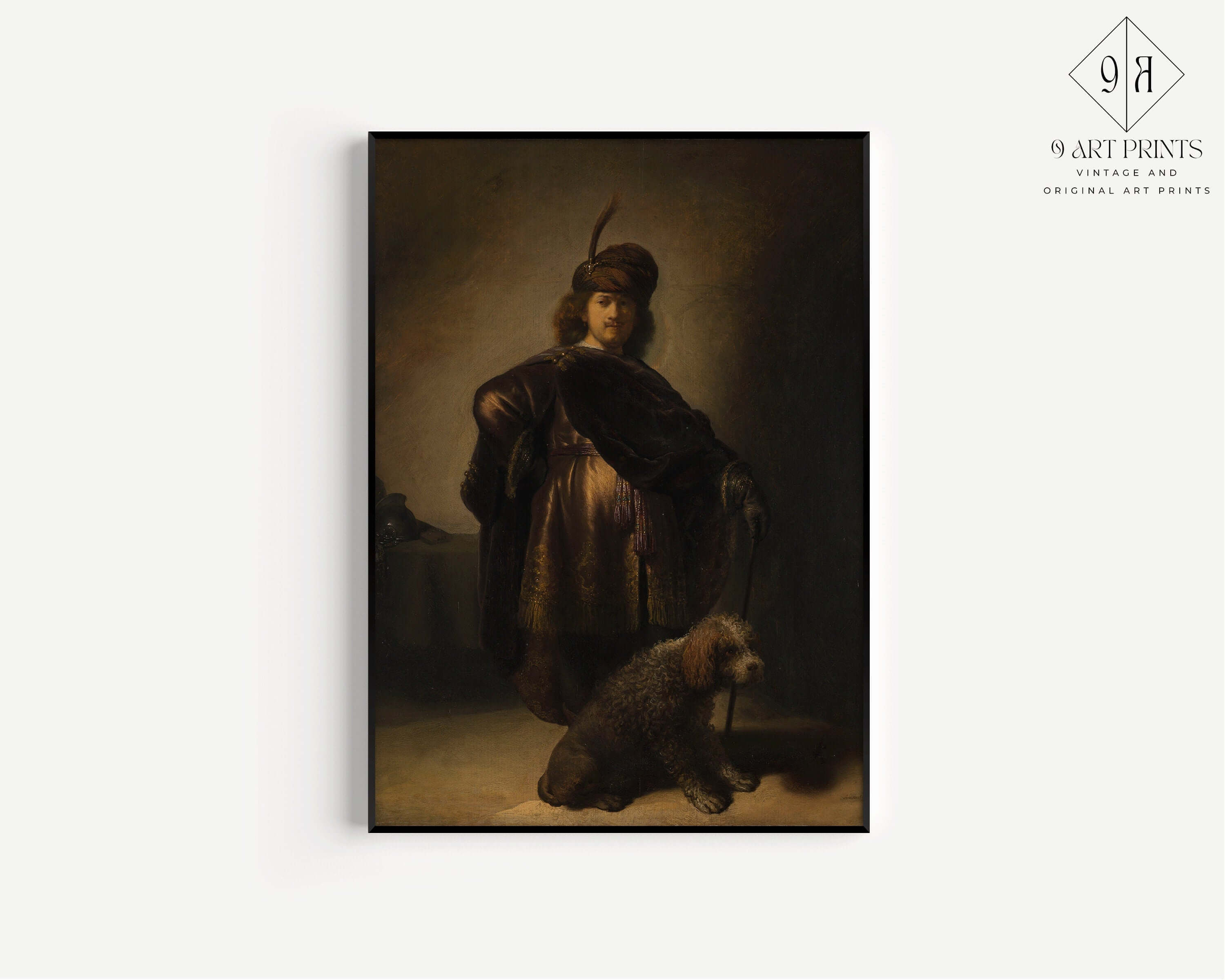 Rembrandt - Oriental Portrait | Famous Dark Academia Art (available framed or unframed) - 9ArtPrints