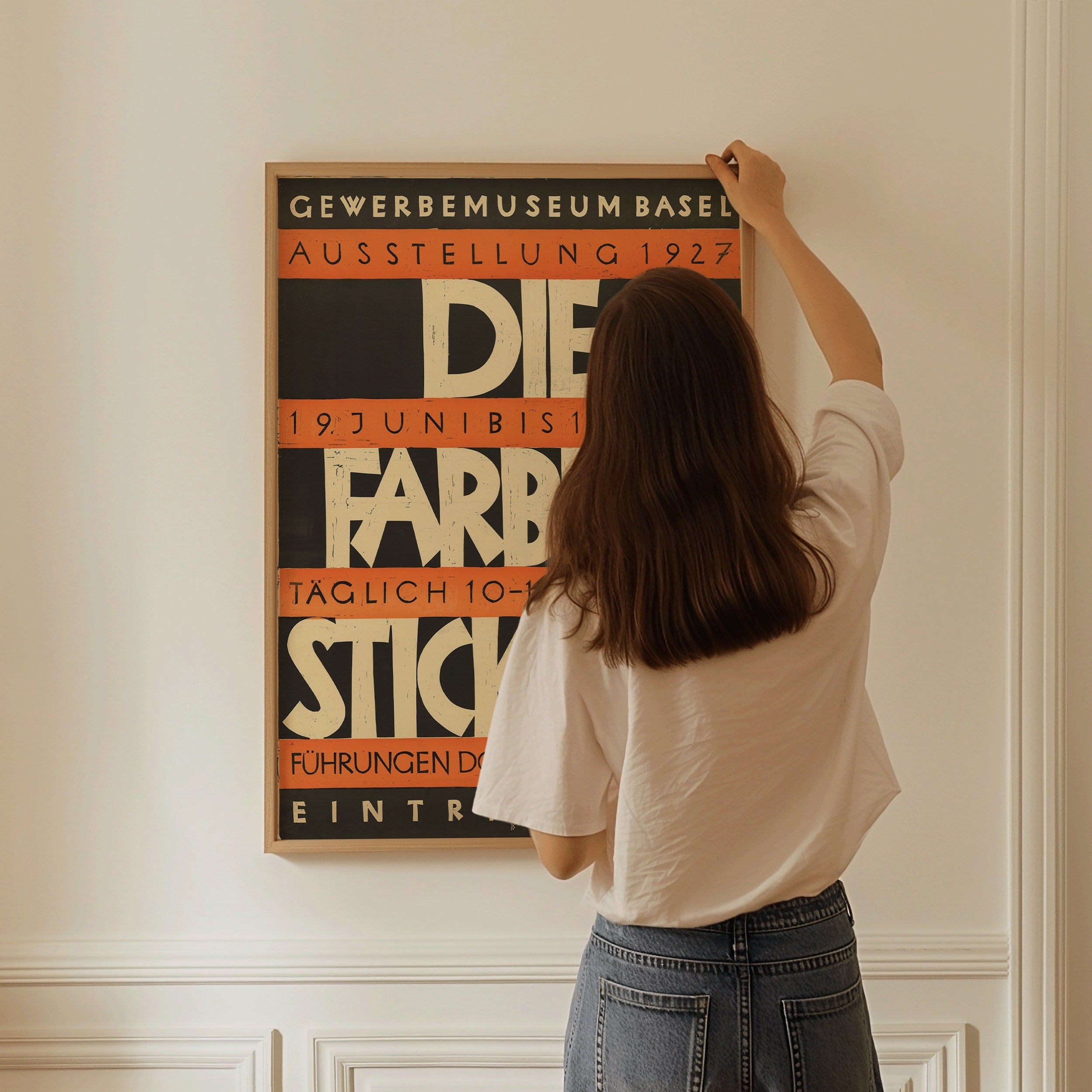 Robert Stöcklin - Die Farbige Stickerei | Bauhaus Style Ausstellung Mid - Century Modern Poster Print (available framed or unframed) - 9ArtPrints