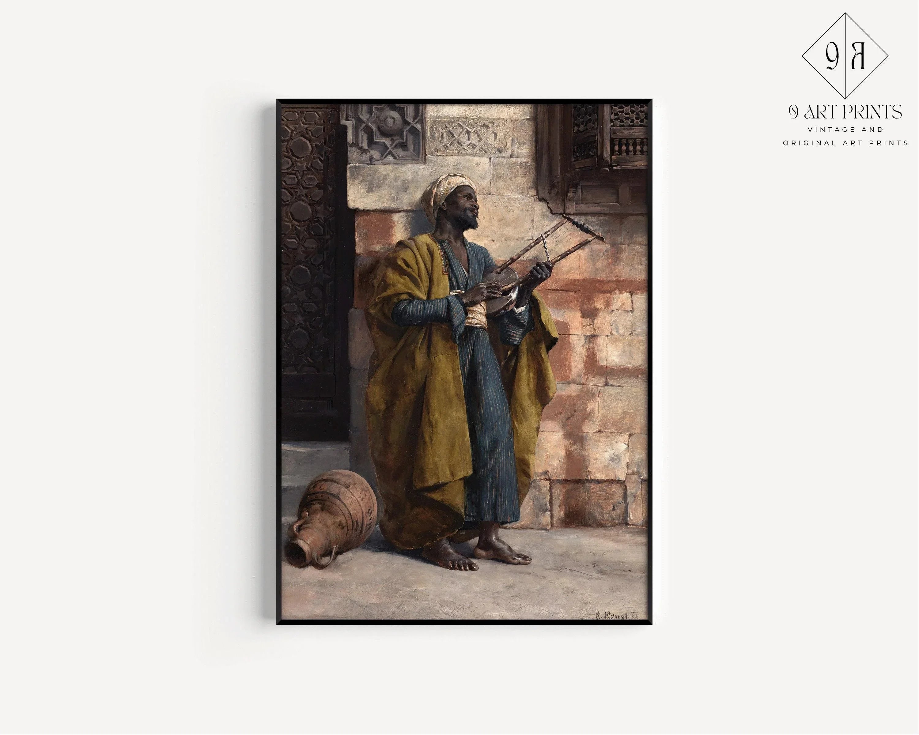 Rudolf Ernst - The Musician | Orientalist Art (available handframed or unframed) - 9ArtPrints