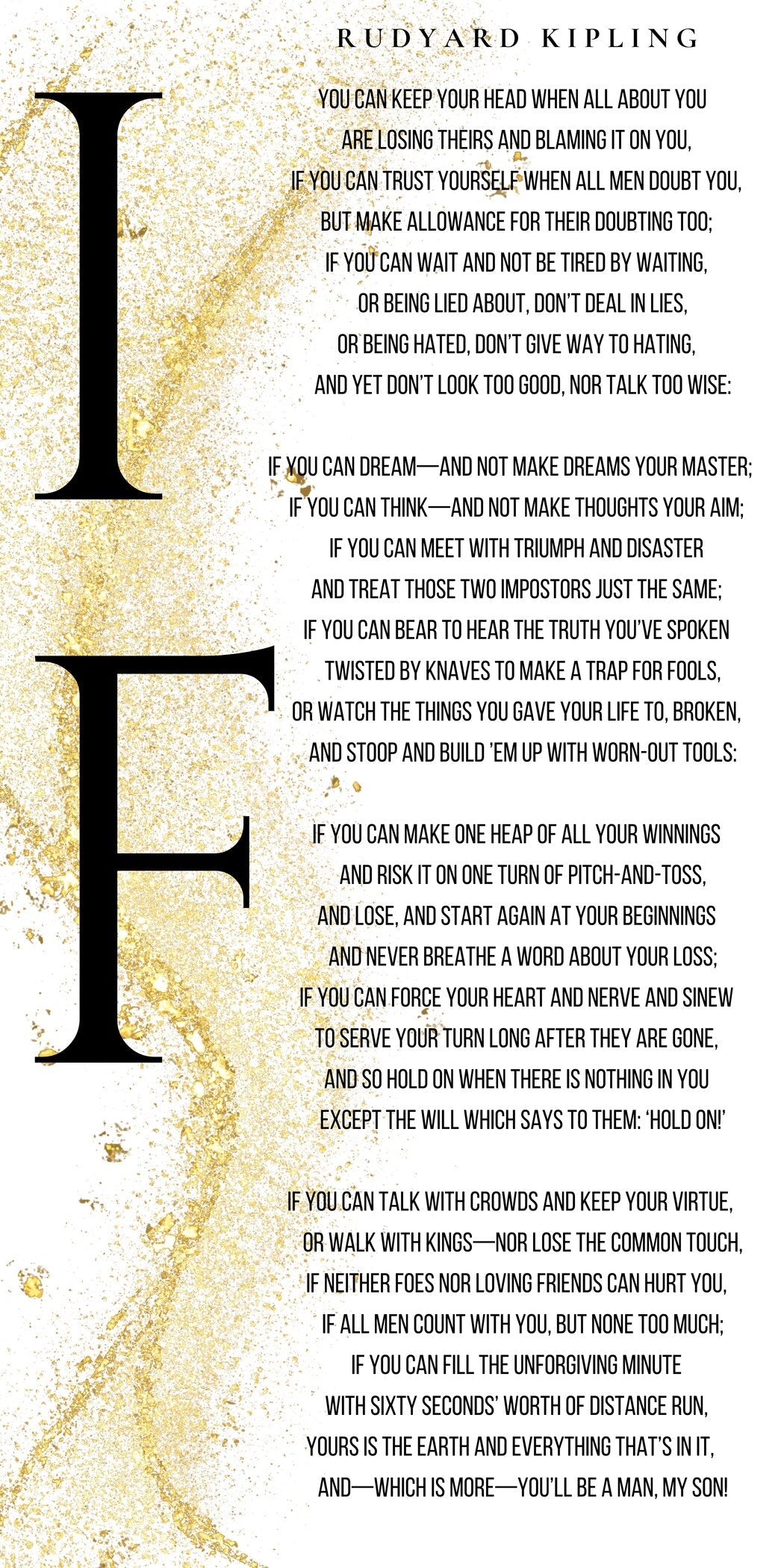 Rudyard Kipling — If | Vintage Typography Poetry Print (2×1 Format) - 9ArtPrints