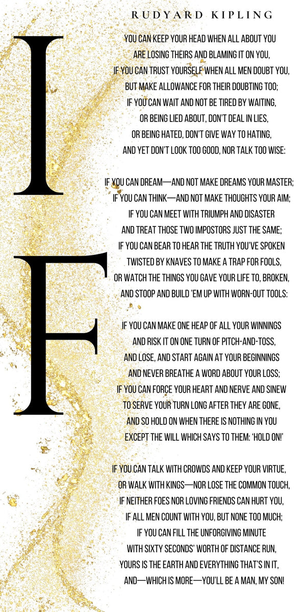 Rudyard Kipling — If | Vintage Typography Poetry Print (2×1 Format)