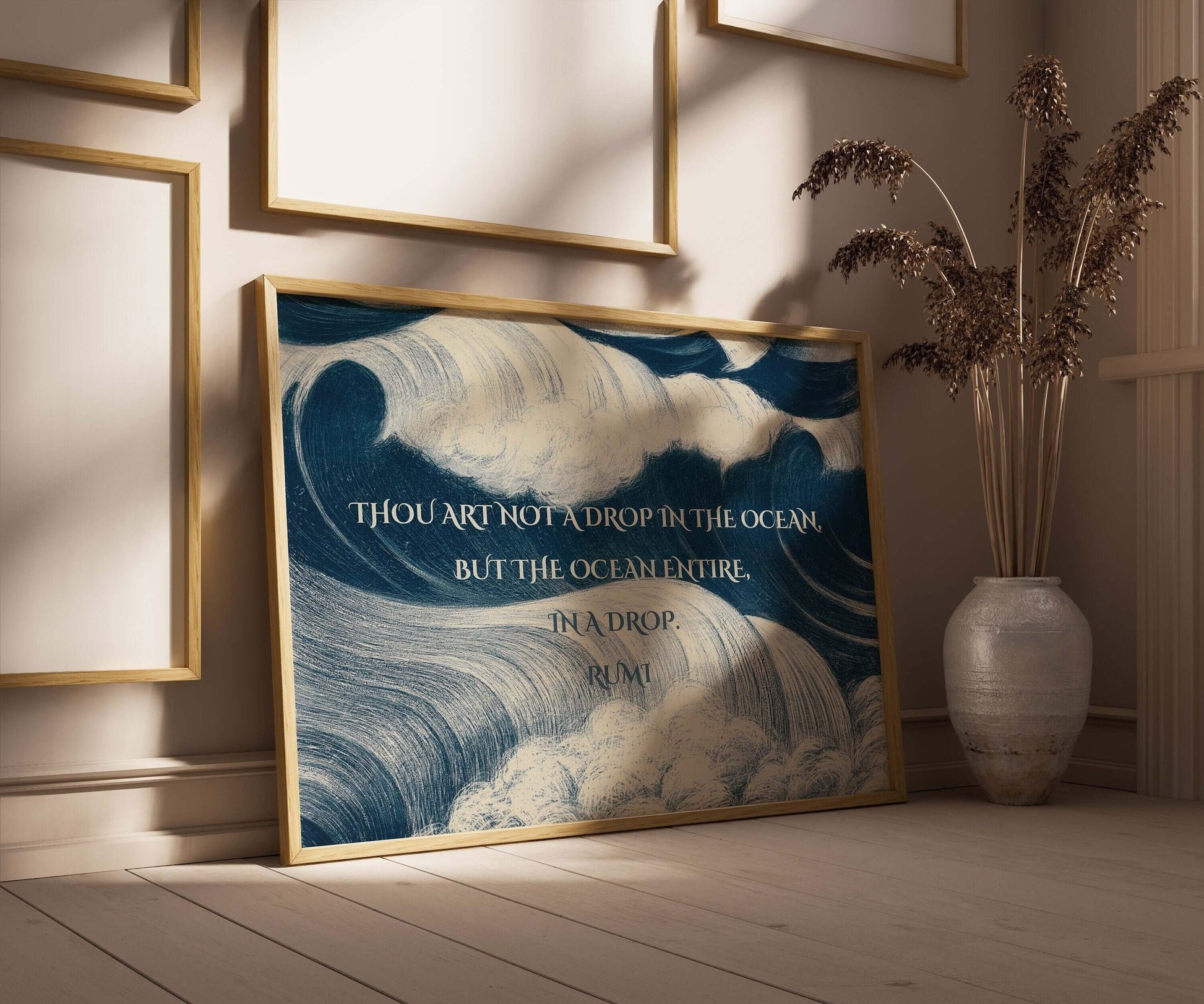 Rumi - OCEAN | Inspirational Quote Poetry Poster in Blue (available framed or unframed) - 9ArtPrints