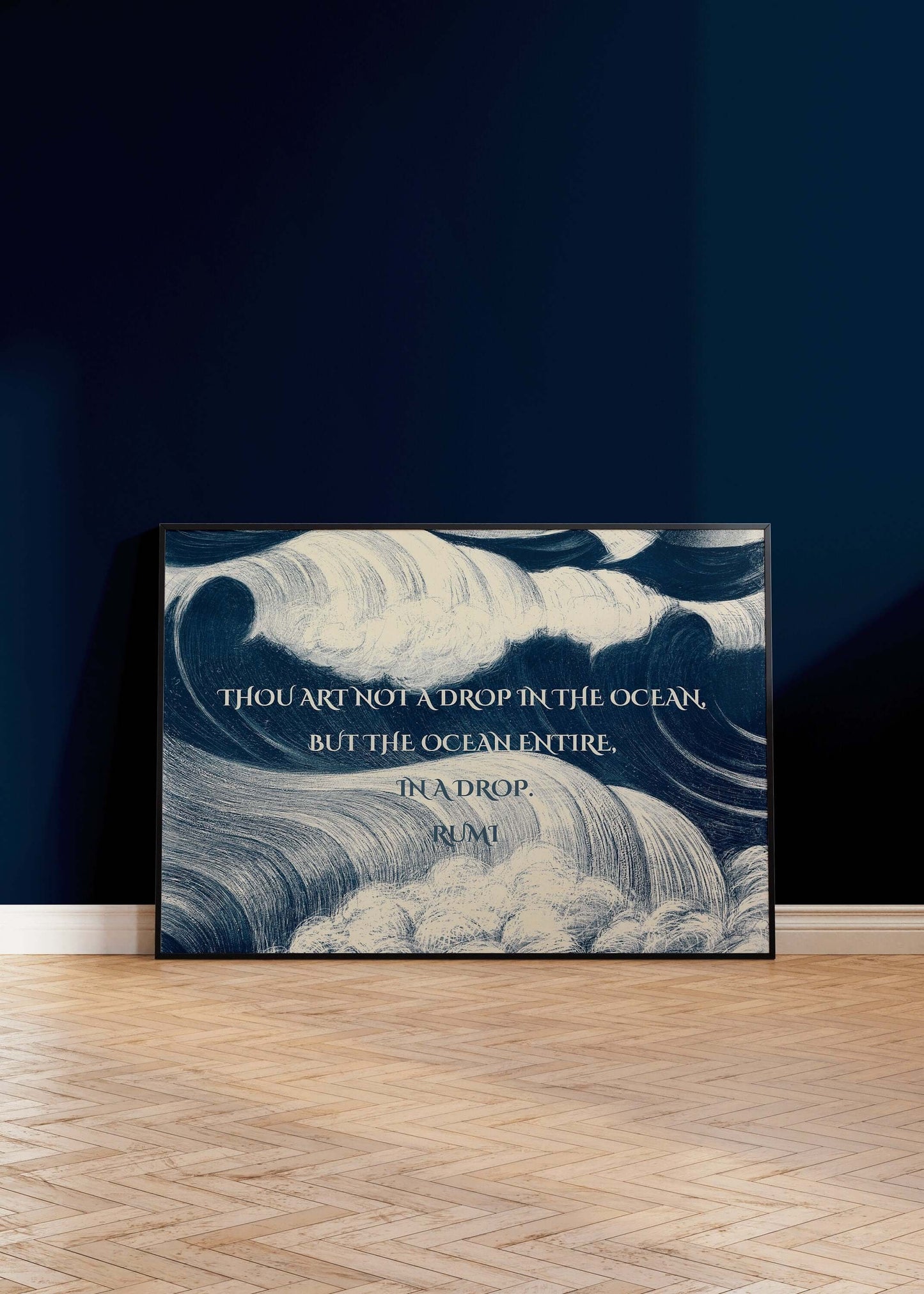 Rumi - OCEAN | Inspirational Quote Poetry Poster in Blue (available framed or unframed) - 9ArtPrints