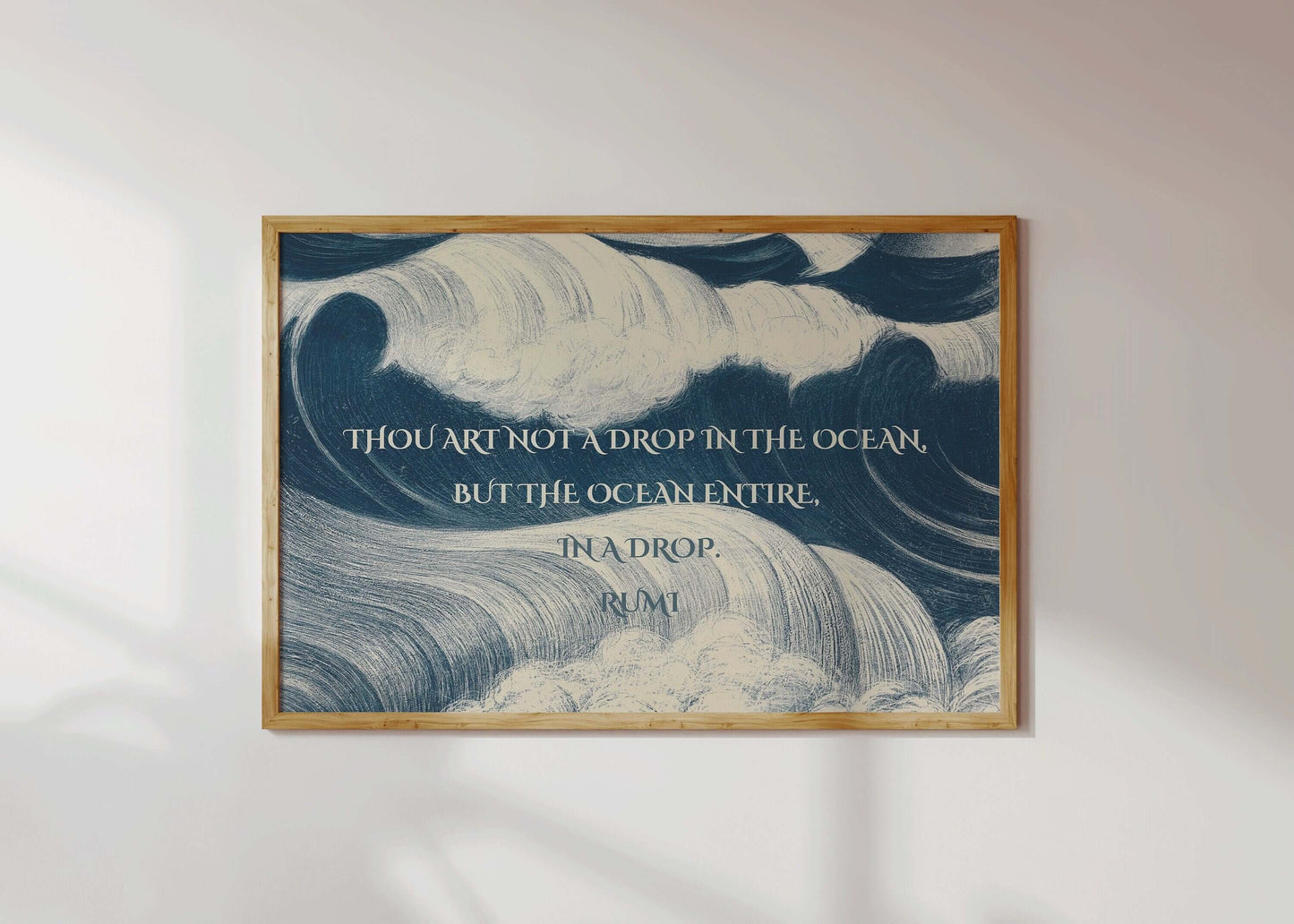 Rumi - OCEAN | Inspirational Quote Poetry Poster in Blue (available framed or unframed) - 9ArtPrints