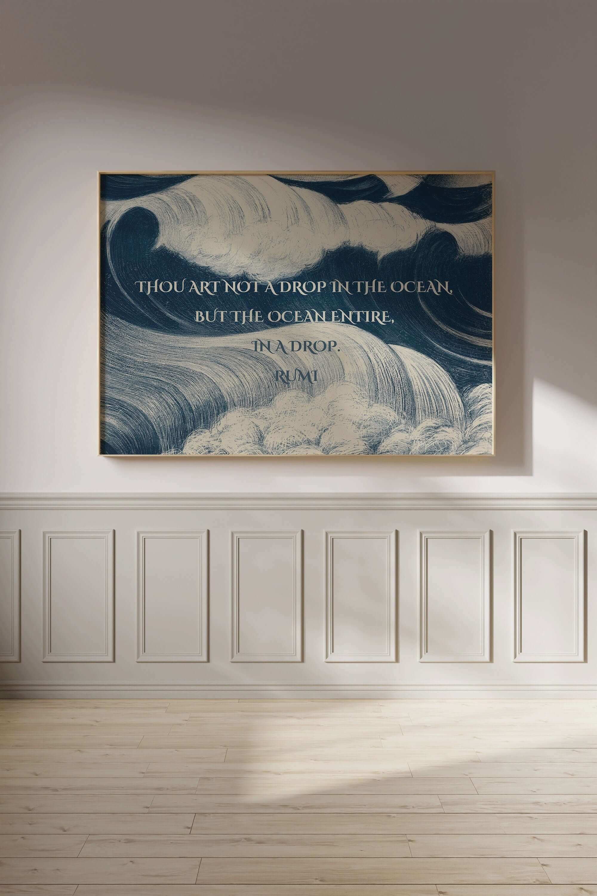 Rumi - OCEAN | Inspirational Quote Poetry Poster in Blue (available framed or unframed) - 9ArtPrints