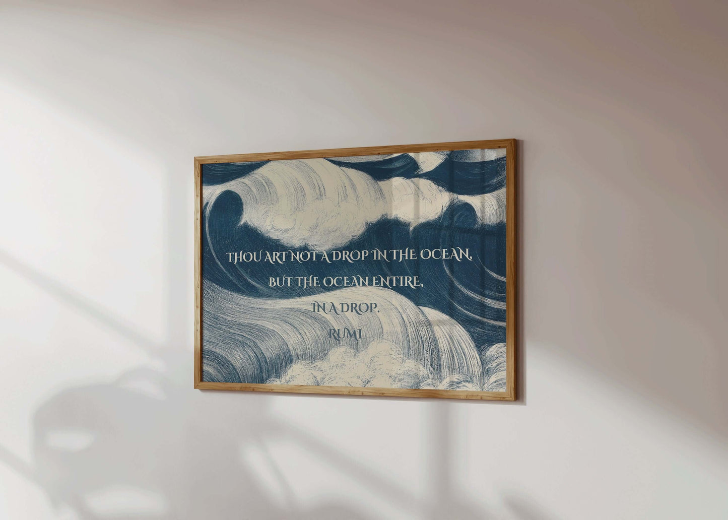 Rumi - OCEAN | Inspirational Quote Poetry Poster in Blue (available framed or unframed) - 9ArtPrints