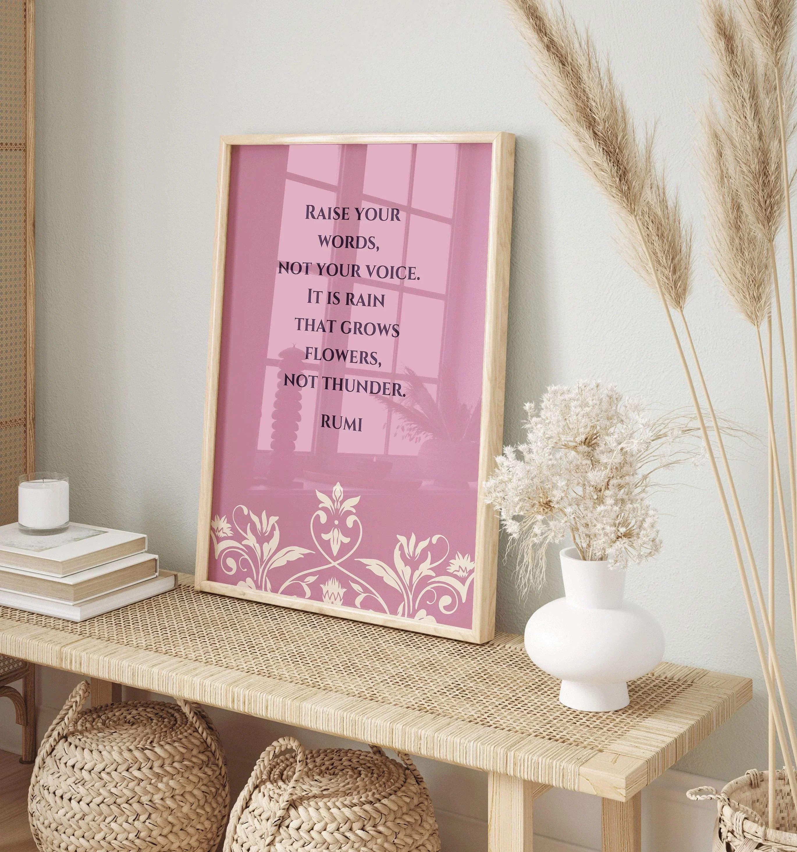 Rumi Quote Art Print: Lilac Poetry Poster - 9ArtPrints