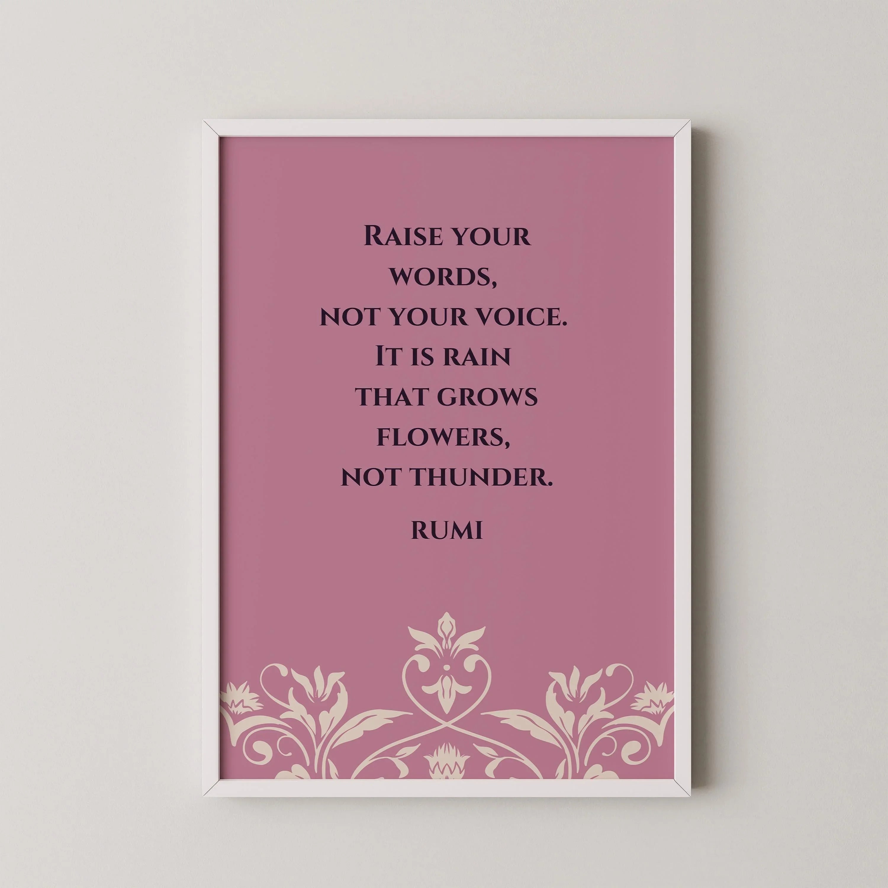 Rumi Quote Art Print: Lilac Poetry Poster - 9ArtPrints