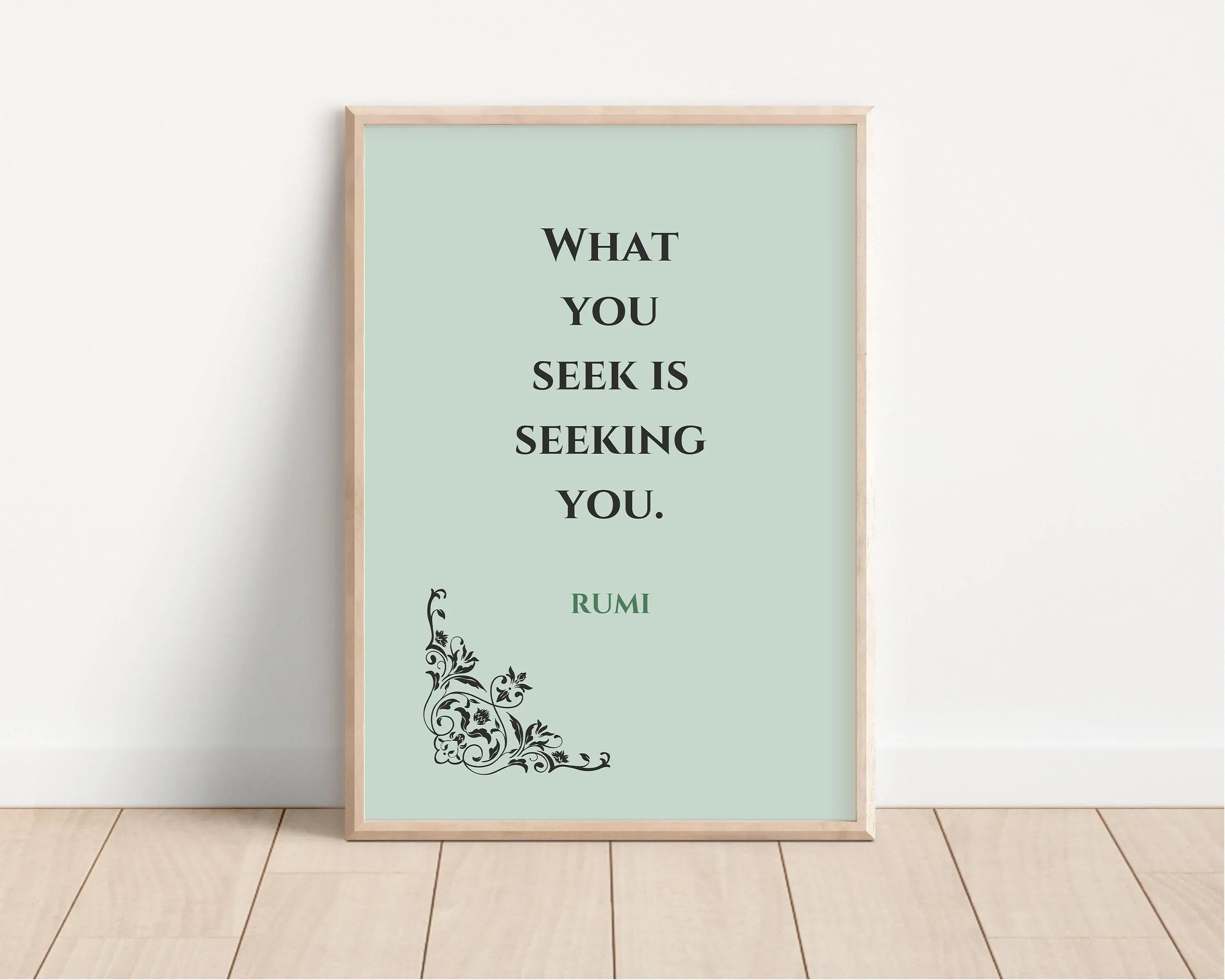 Rumi Quote Print: Mint Green Inspirational Poetry, Giclee Art - 9ArtPrints