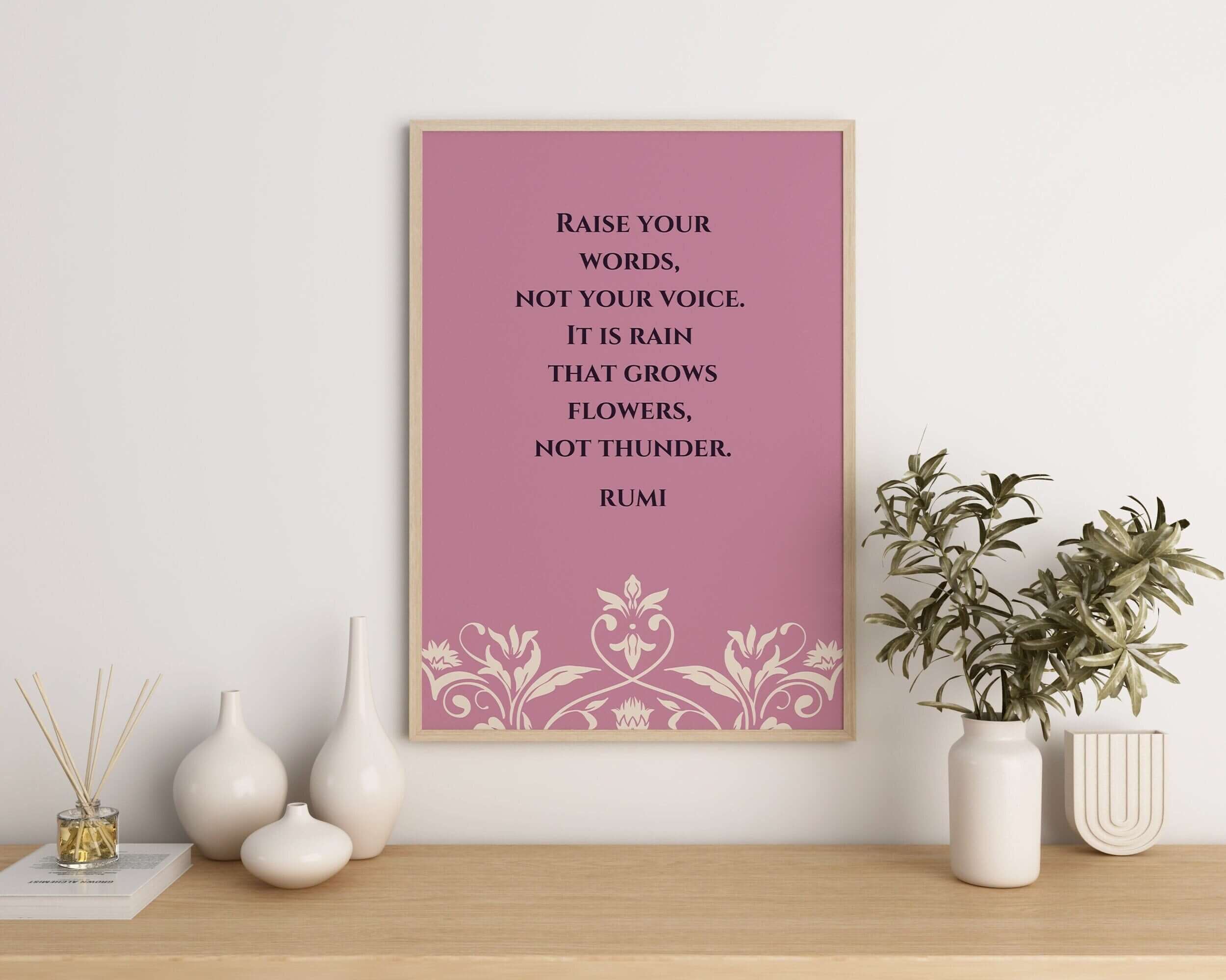 Rumi - Seek | Lilac Inspirational Quote Poetry Poster - 9ArtPrints