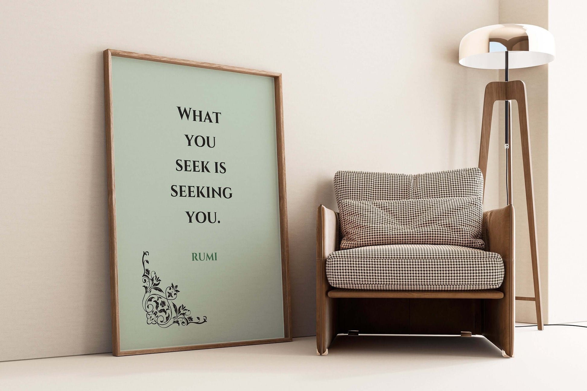 Rumi - Seek | Mint Green Inspirational Quote Poetry Poster (available framed or unframed) - 9ArtPrints