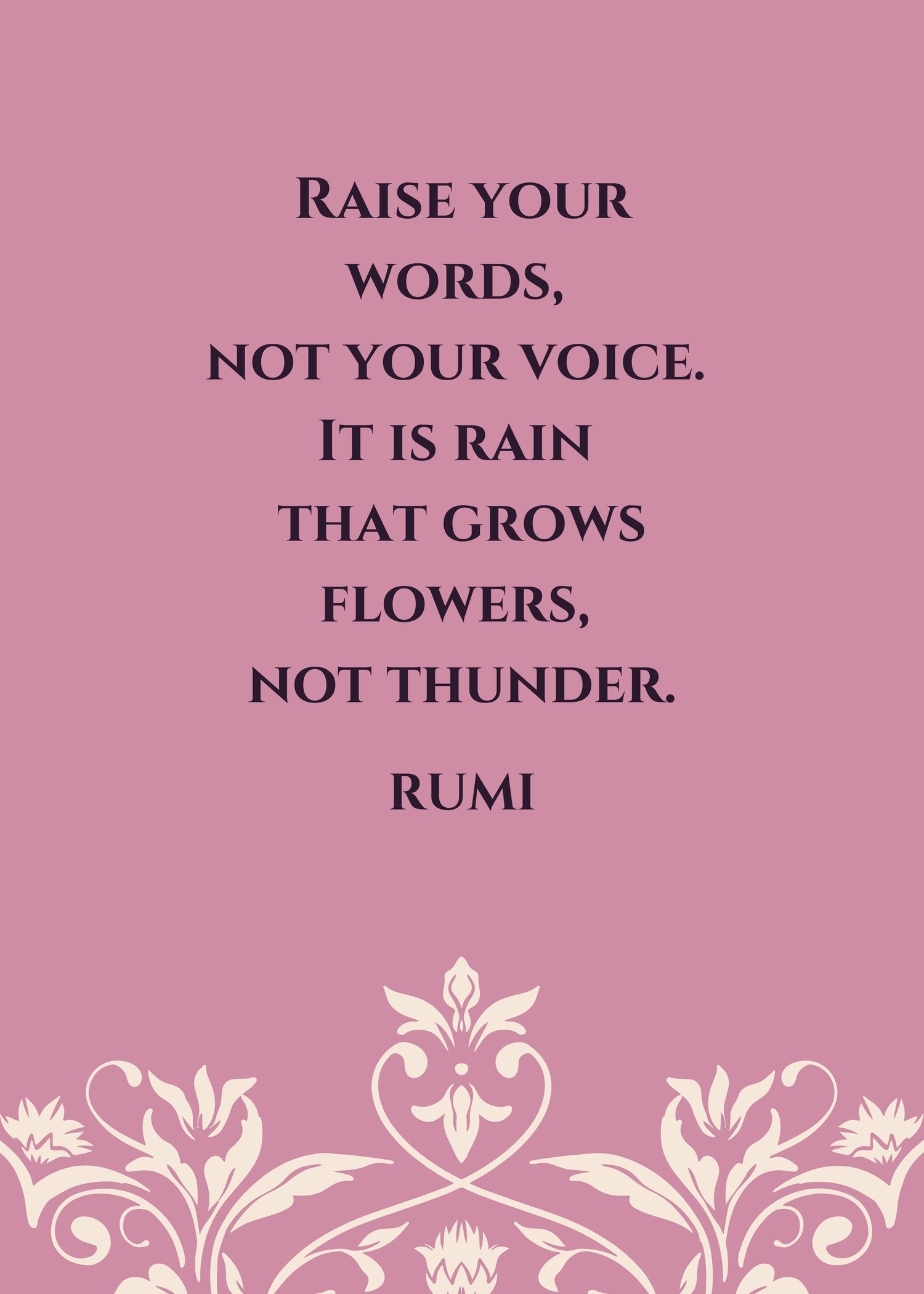 Rumi — Seek | Sufi Poetry Typography Print in Lilac - 9ArtPrints