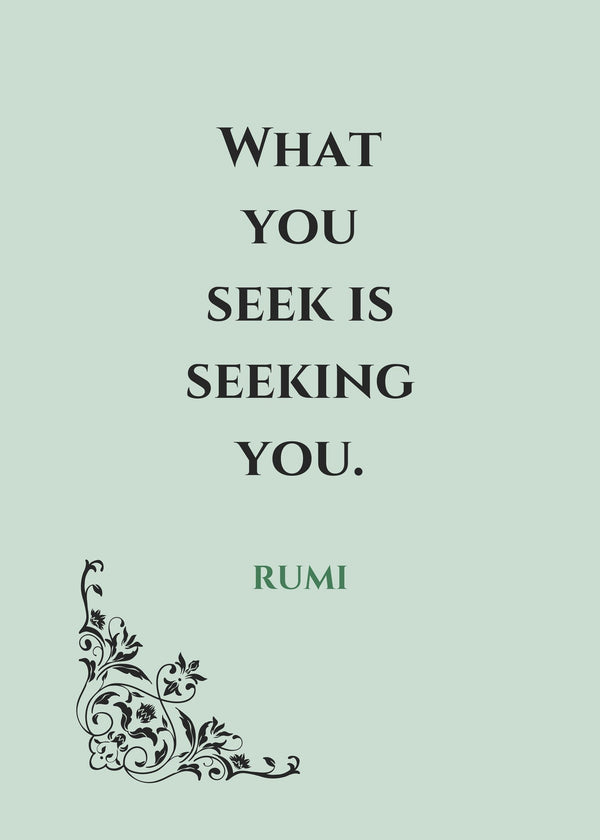 Rumi — Seek | Sufi Poetry Typography Print in Mint Green