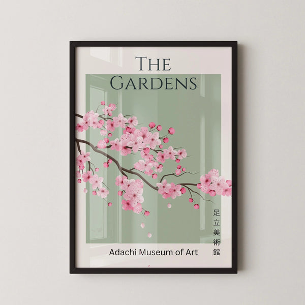 Sakura — Emerald Green Museum Art Print | Japanese Cherry Blossom