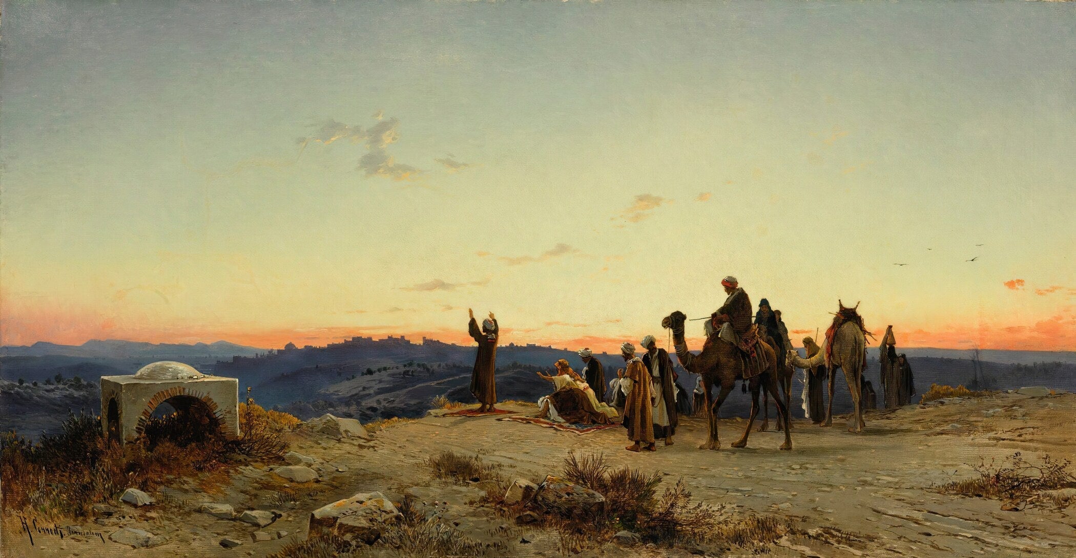 Salomon Corrodi — A Prayer Before Jerusalem | Orientalist Landscape Print - 9ArtPrints