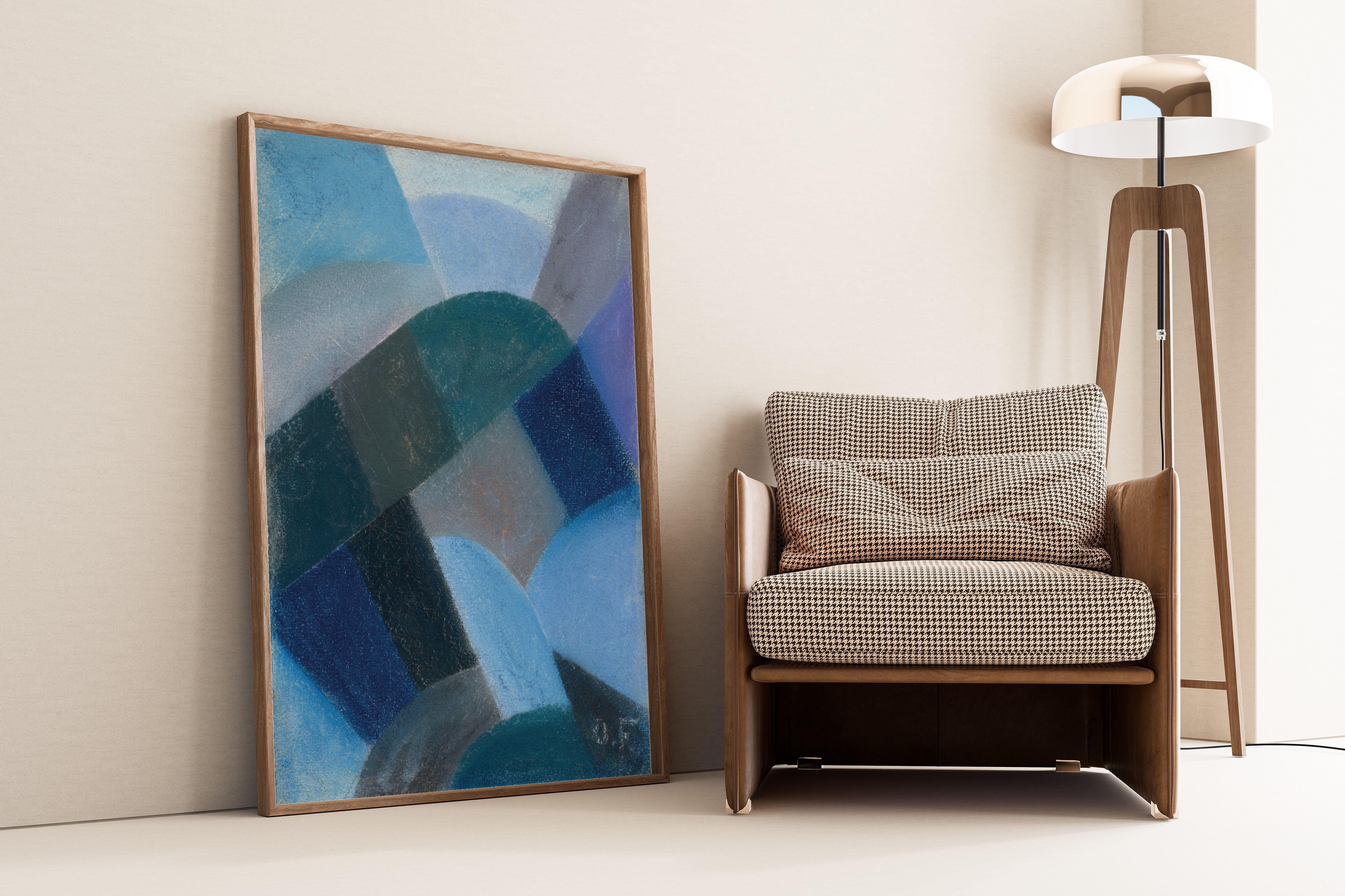 Otto Freundlich — Sans titre | Blue Abstract Composition Fine Art Print