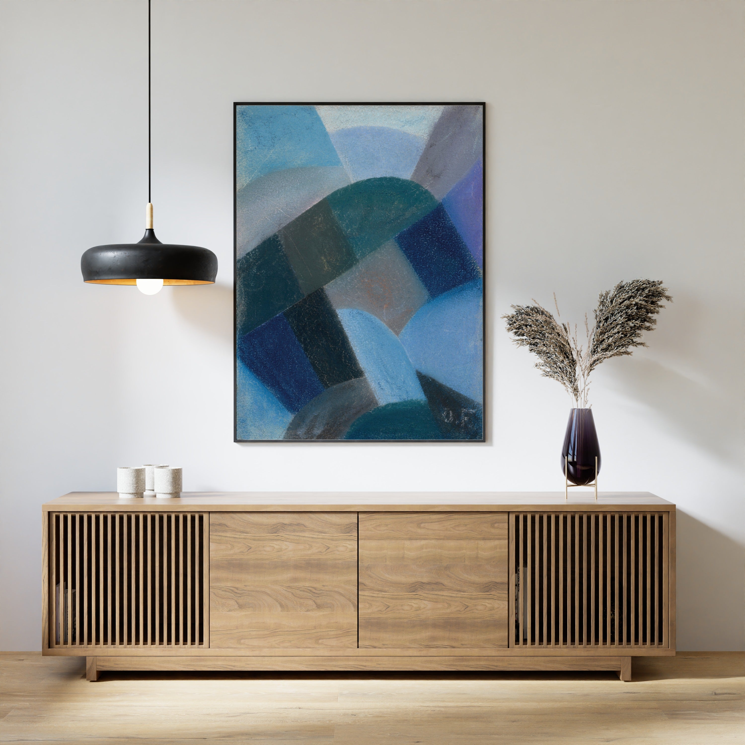 Otto Freundlich — Sans titre | Blue Abstract Composition Fine Art Print