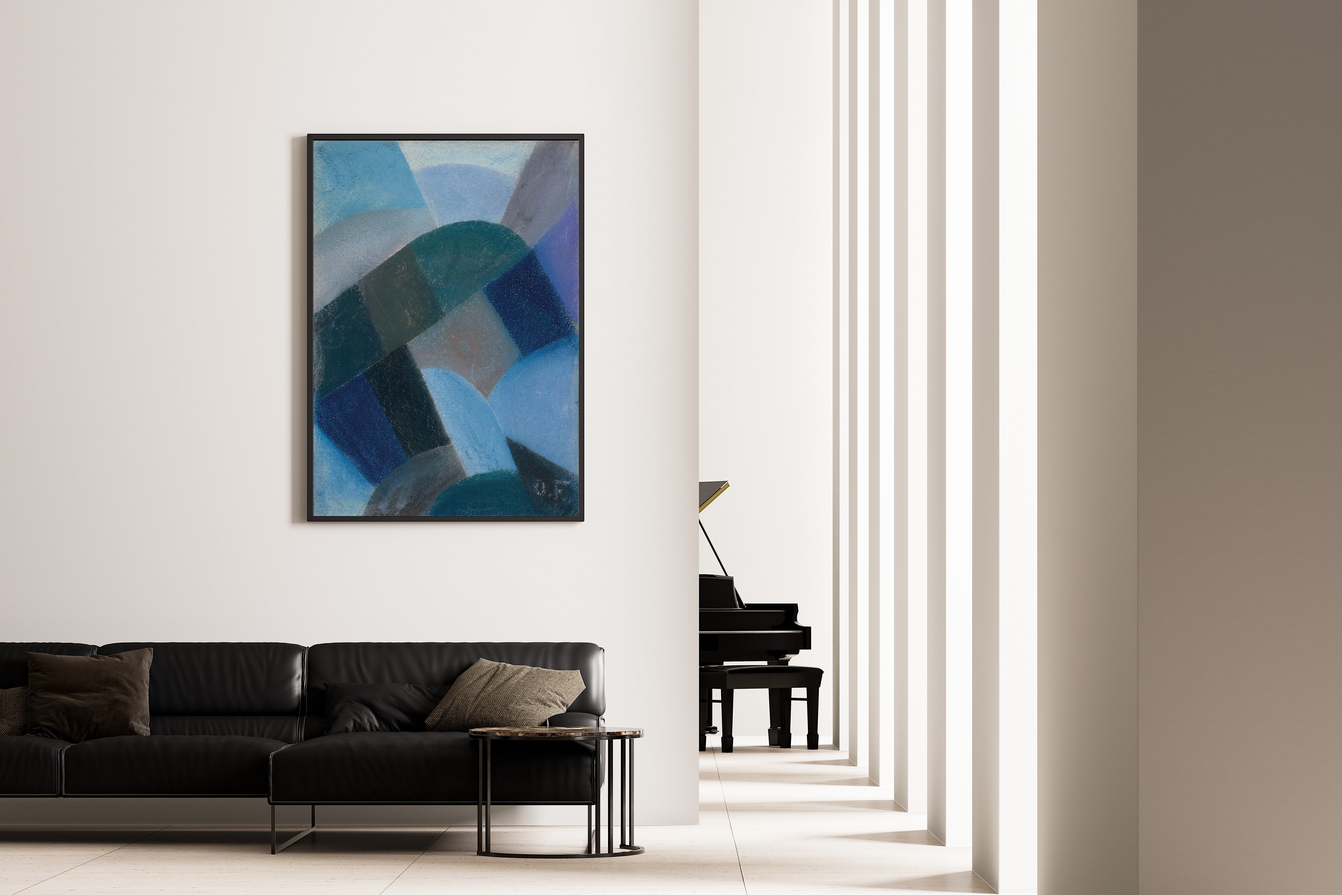 Otto Freundlich — Sans titre | Blue Abstract Composition Fine Art Print