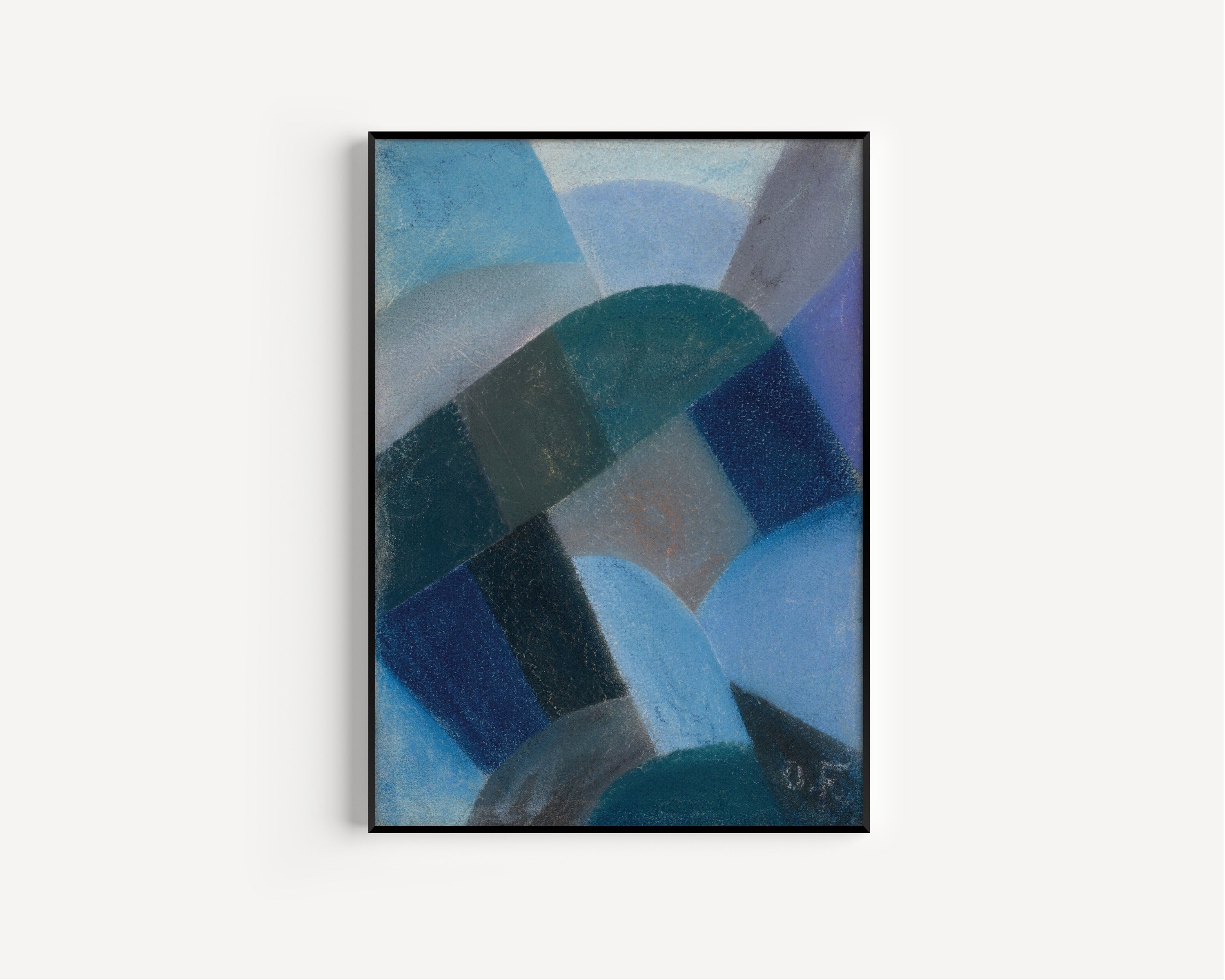 Otto Freundlich — Sans titre | Blue Abstract Composition Fine Art Print