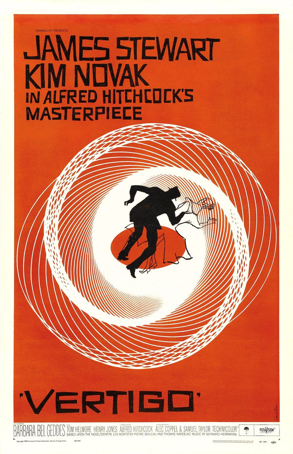 Saul Bass — Vertigo (1958) | Hitchcock Vintage Movie Poster Print