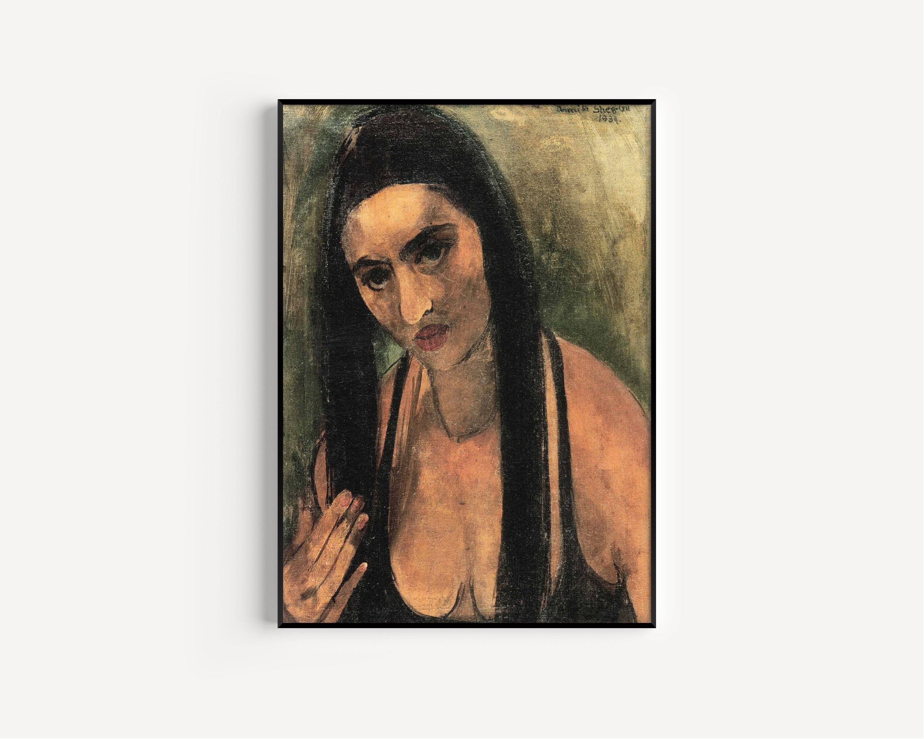 Amrita Sher-Gil — Self-Portrait with Long Hair | Fine Art Giclée Print