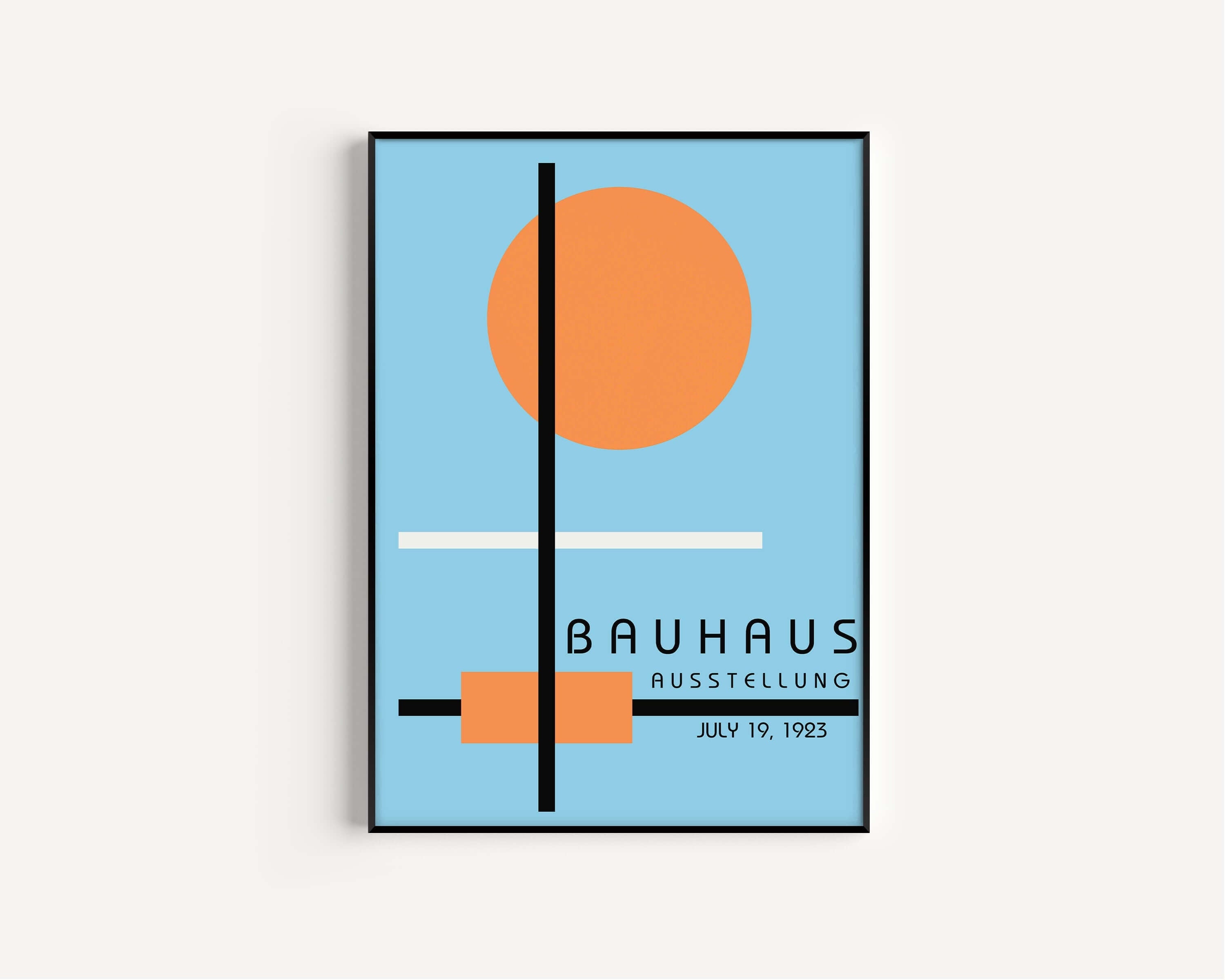 Set of 2 Blue Bauhaus Mid - Century Modern Art Print Posters | Available framed or unframed - 9ArtPrints