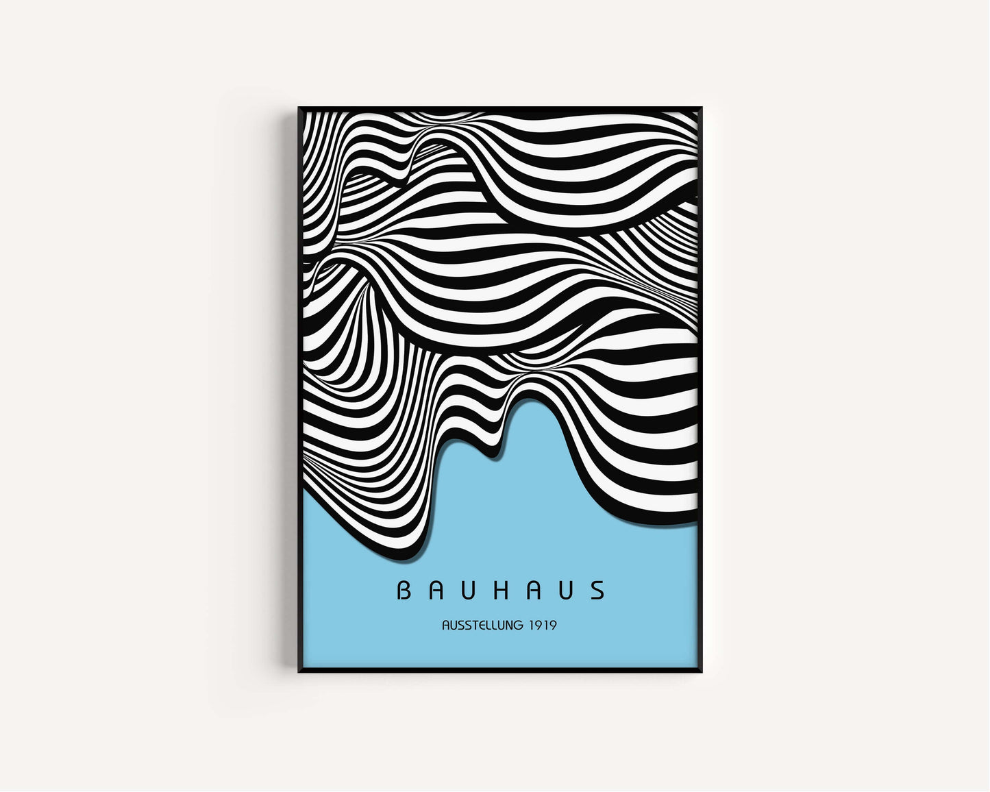 Set of 2 Blue Bauhaus Mid - Century Modern Art Print Posters | Available framed or unframed - 9ArtPrints