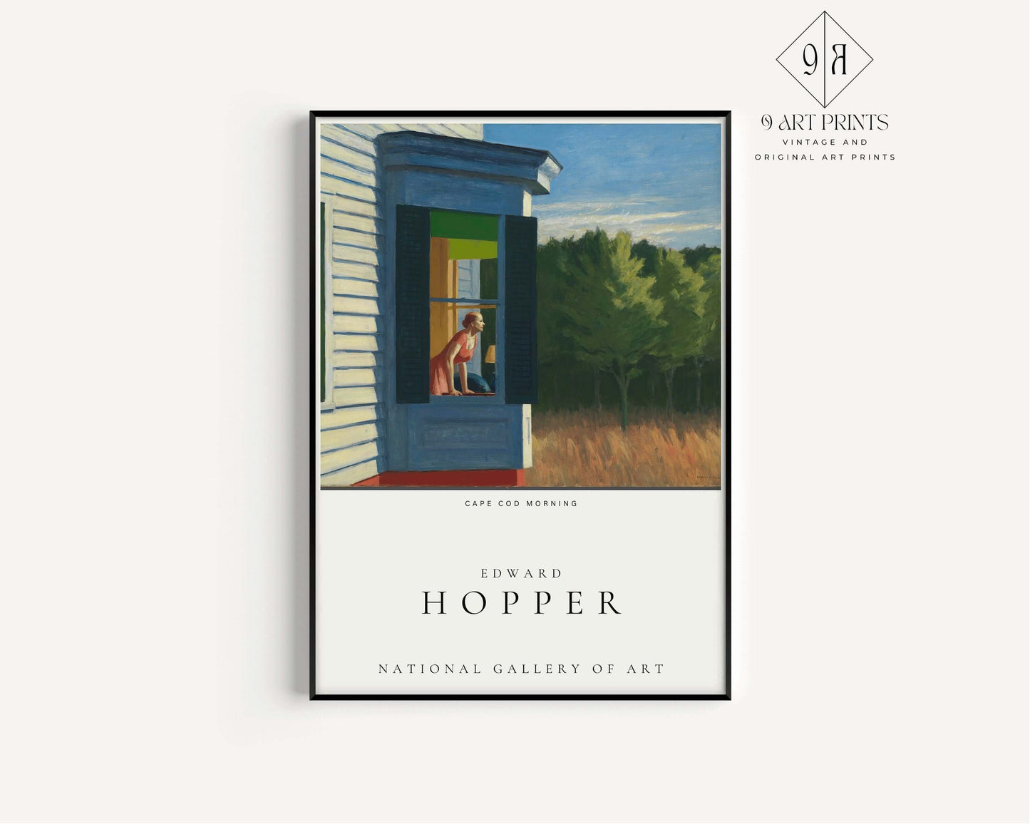 Set of 2 Edward Hopper Prints - Cape Cod Morning and Evening | Museum Exhibition Posters American Realist Art (available framed or unframed) - 9ArtPrints