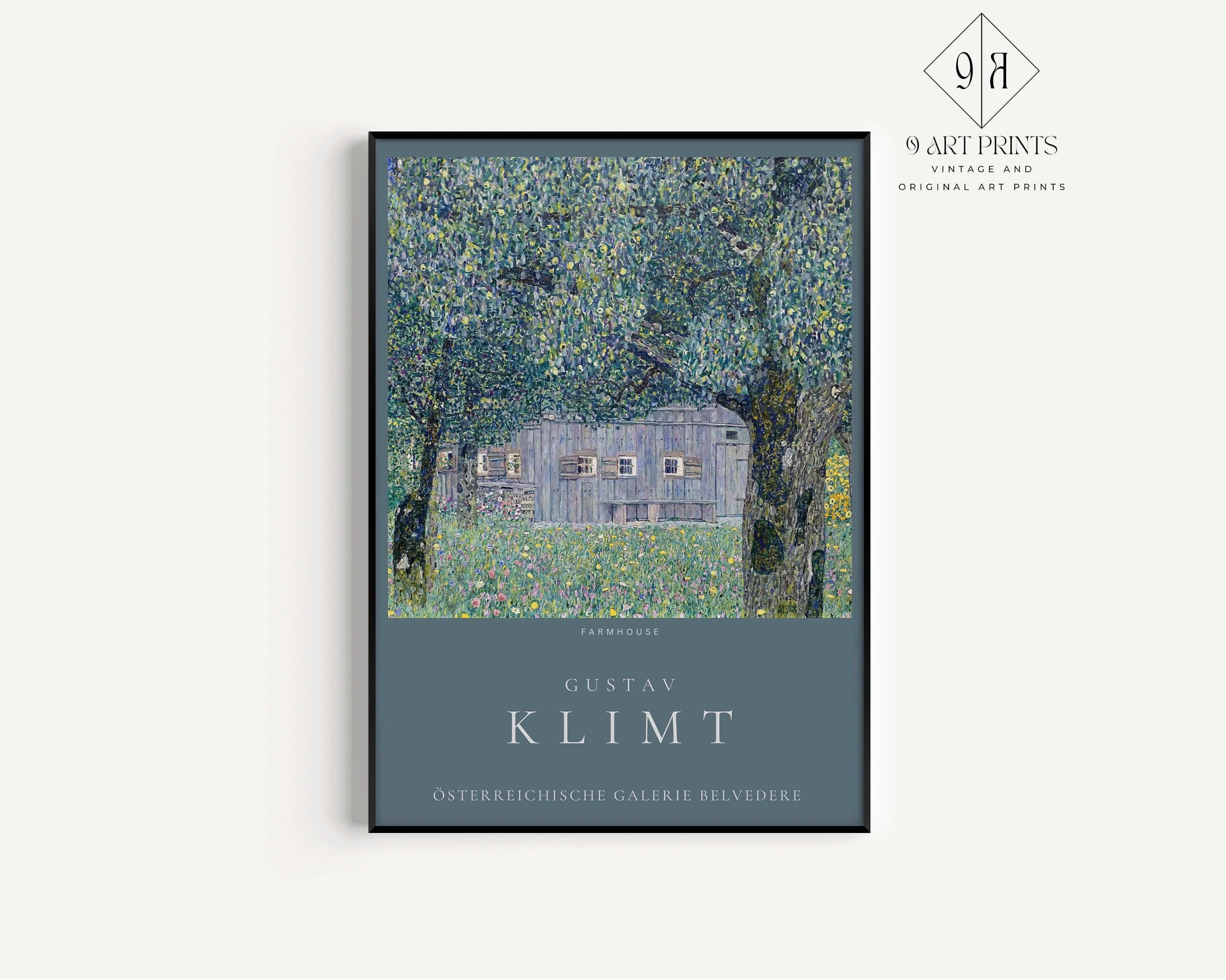 Set of 2 Gustav Klimt Prints - Farmhouse and Italian Garden | Museum Exhibition Art Posters (available framed or unframed) - 9ArtPrints