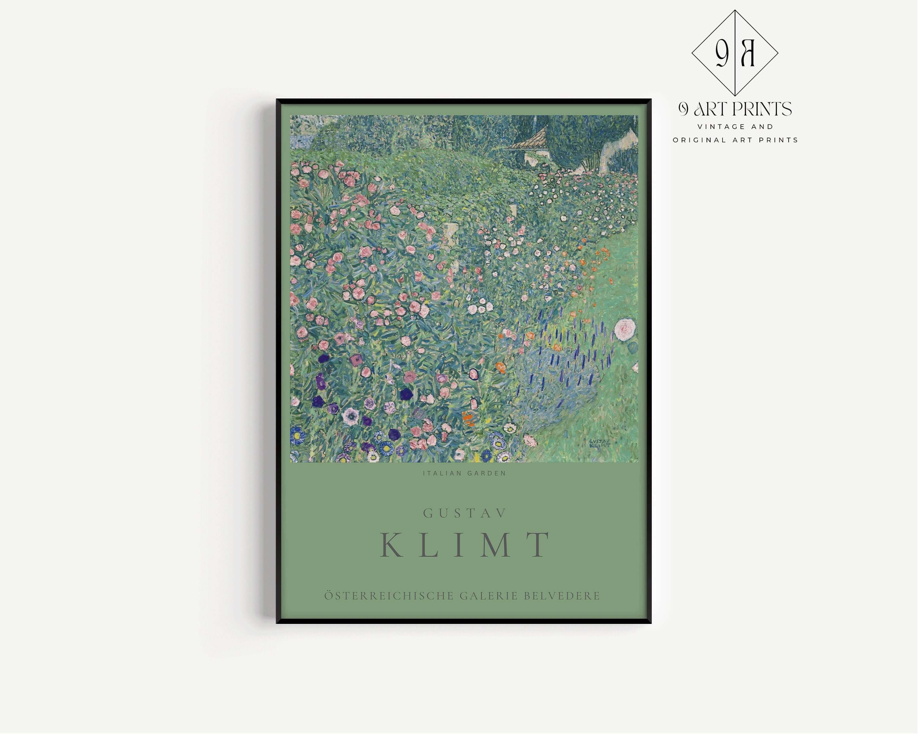 Set of 2 Gustav Klimt Prints - Farmhouse and Italian Garden | Museum Exhibition Art Posters (available framed or unframed) - 9ArtPrints