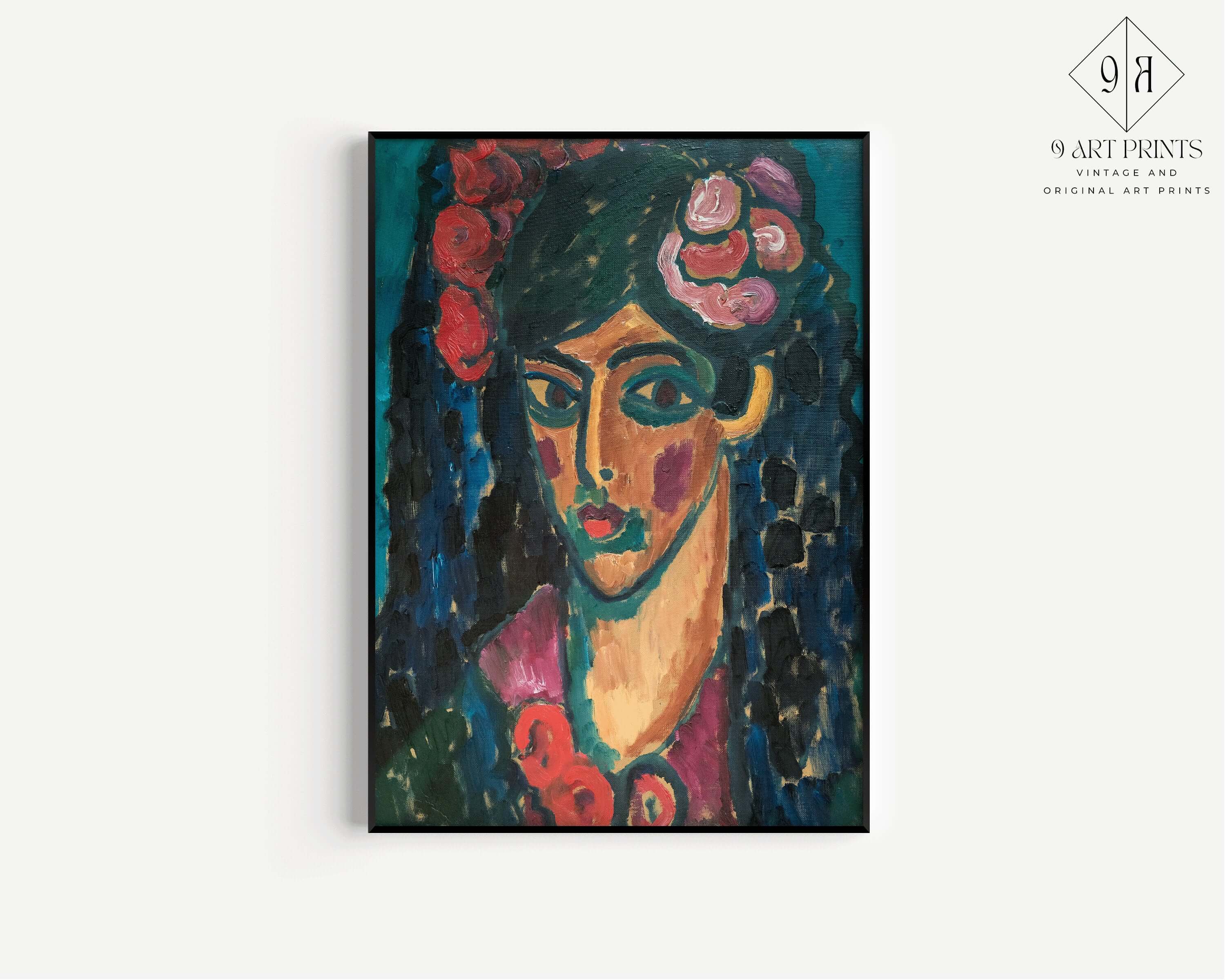 Set of 2 Henri Matisse Alexej Von Jawlensky Prints - Spanish Woman and Green Stripe | Famous Fauvist Art (available framed or unframed) - 9ArtPrints