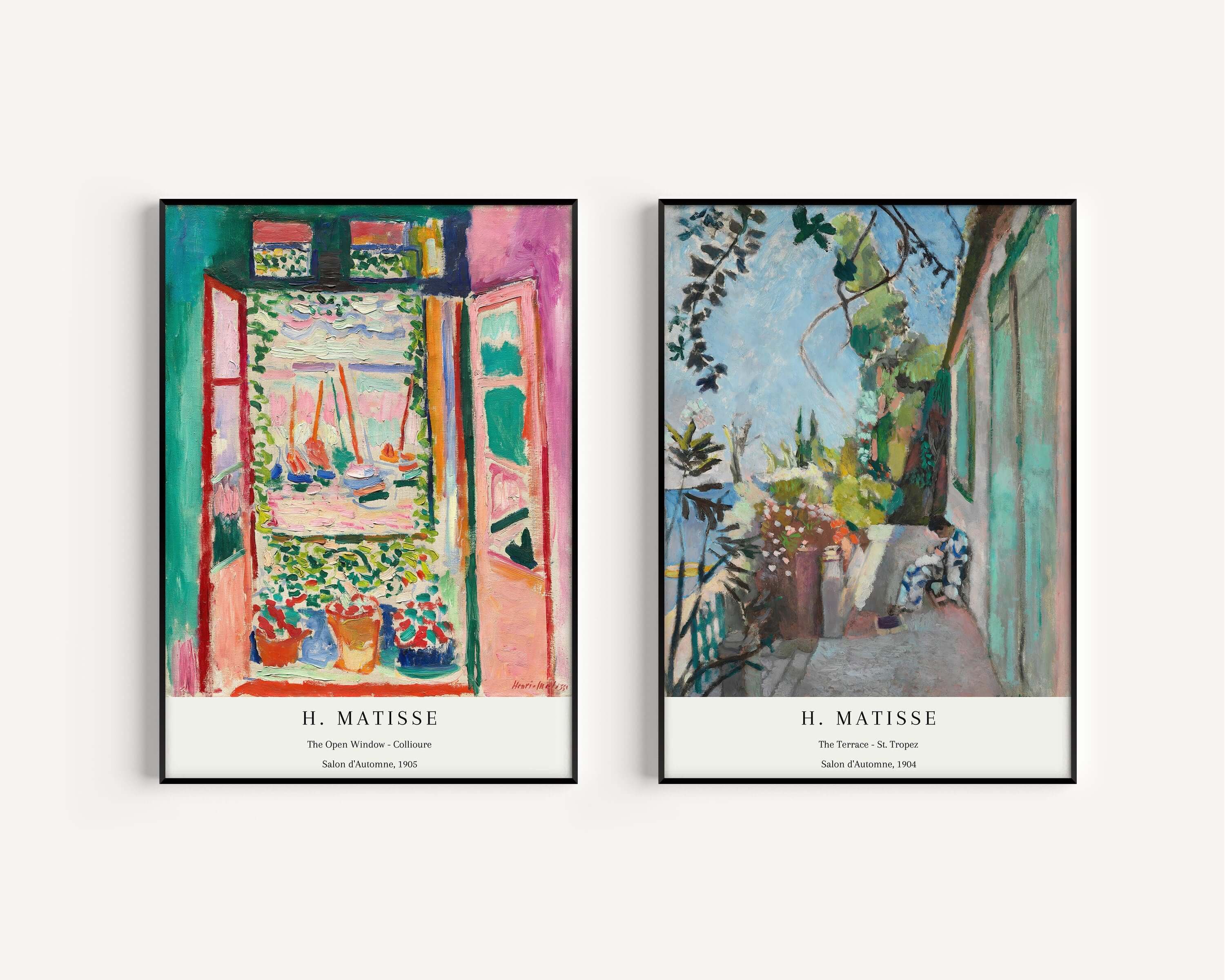 Set of 2 Henri Matisse Prints St. Tropez and Open Window Collioure | Famous Art Prints (available framed or unframed) - 9ArtPrints