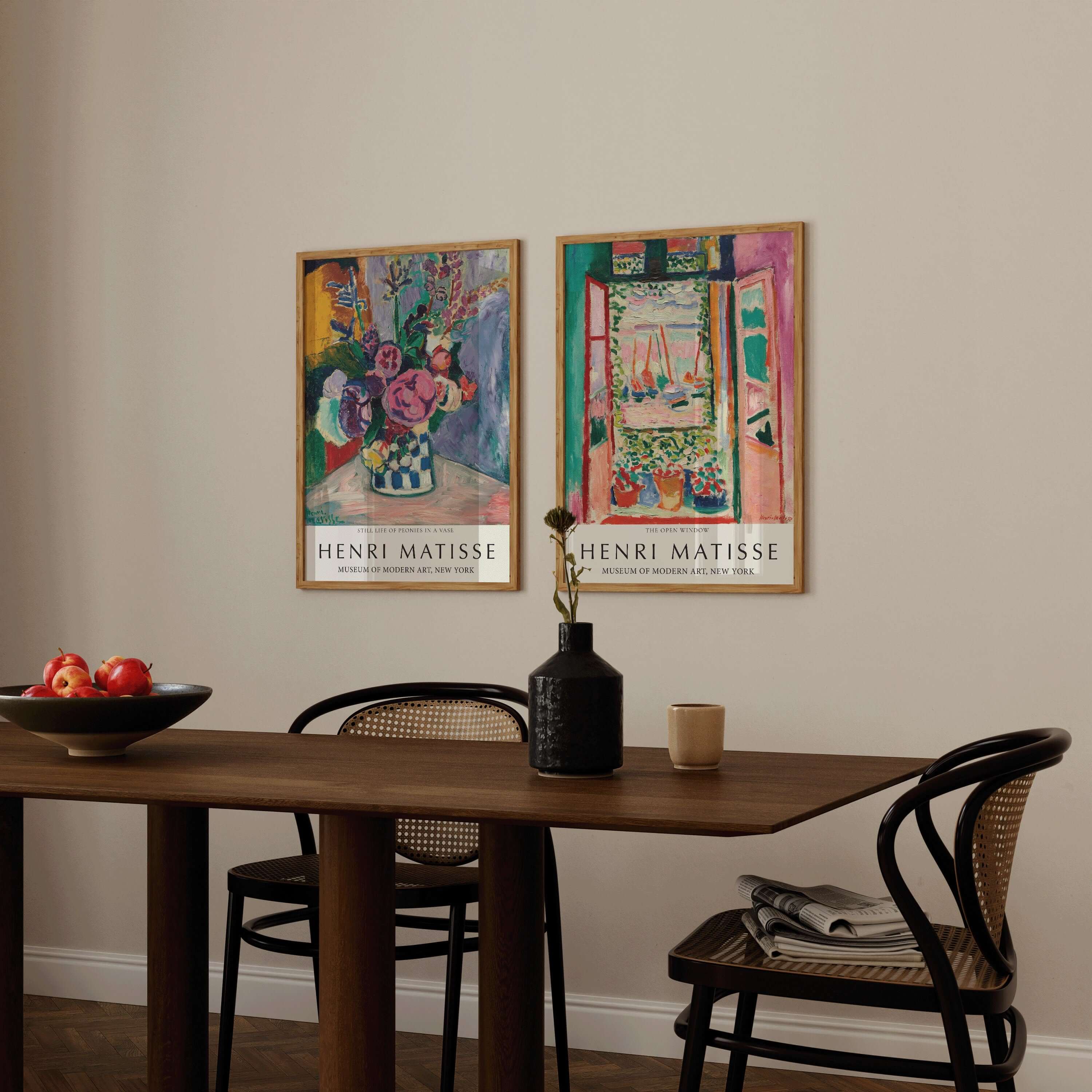 Set of 2 Henri Matisse Prints - Still Life with Peonies and Open Window Collioure | Museum Art Posters (available framed or unframed) - 9ArtPrints