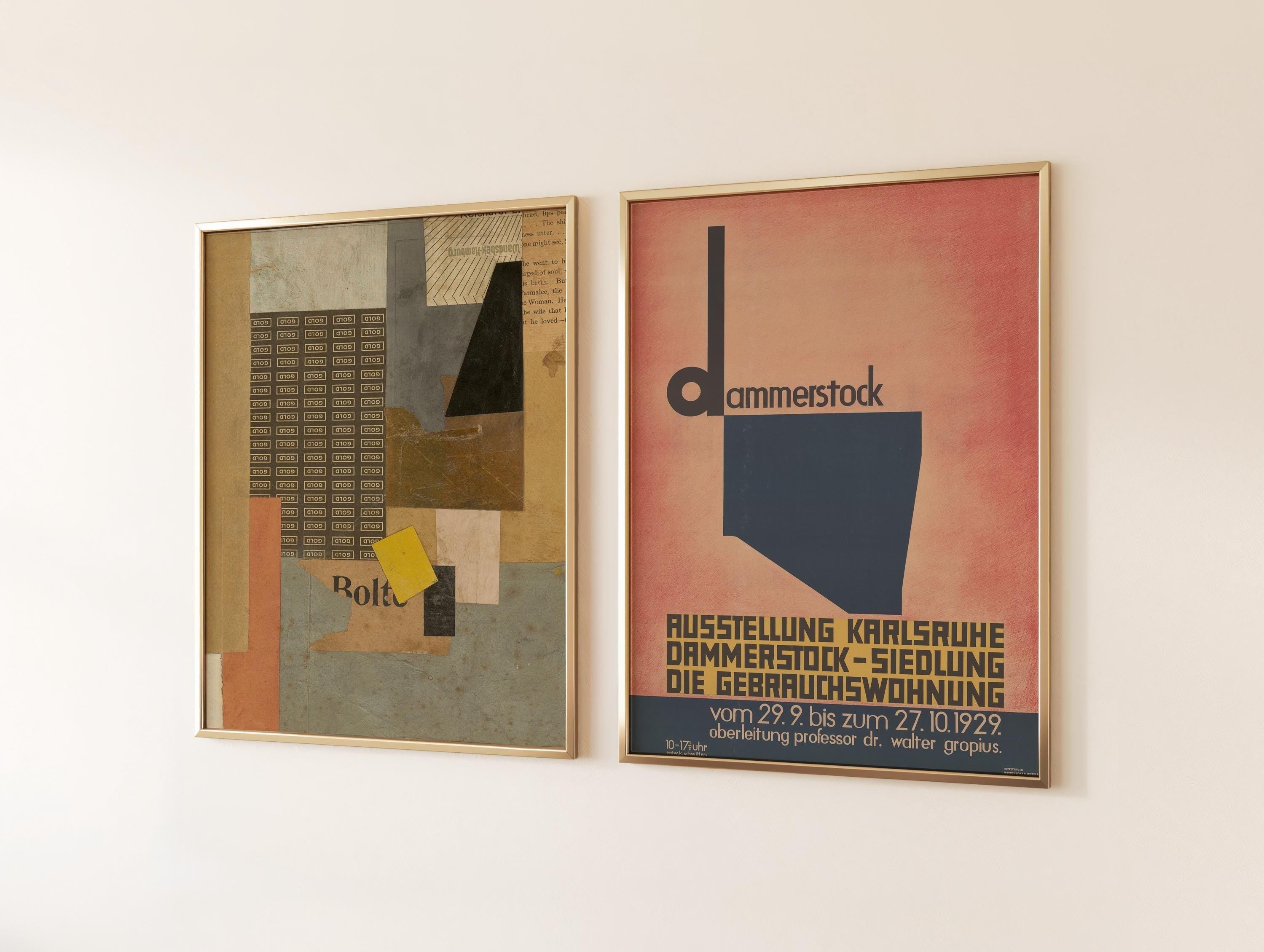 Set of 2 Kurt Schwitters Posters | Mid - Century Modern Dadaist Constructivist Bauhaus Style Art Prints (available handframed or unframed) - 9ArtPrints