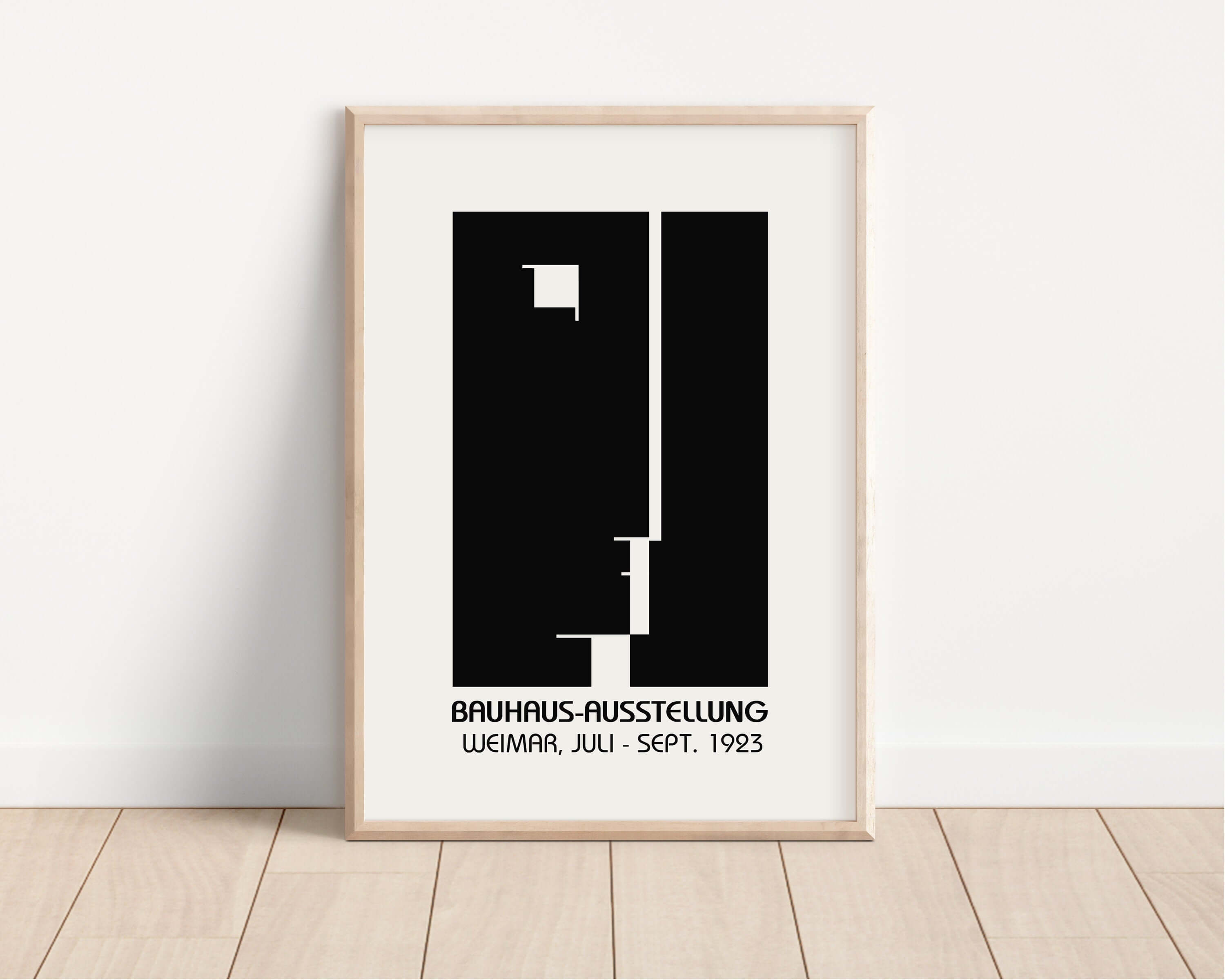 Set of 2 Neutral Black and White Bauhaus Mid - Century Modern Art Print Posters | Available framed or unframed - 9ArtPrints