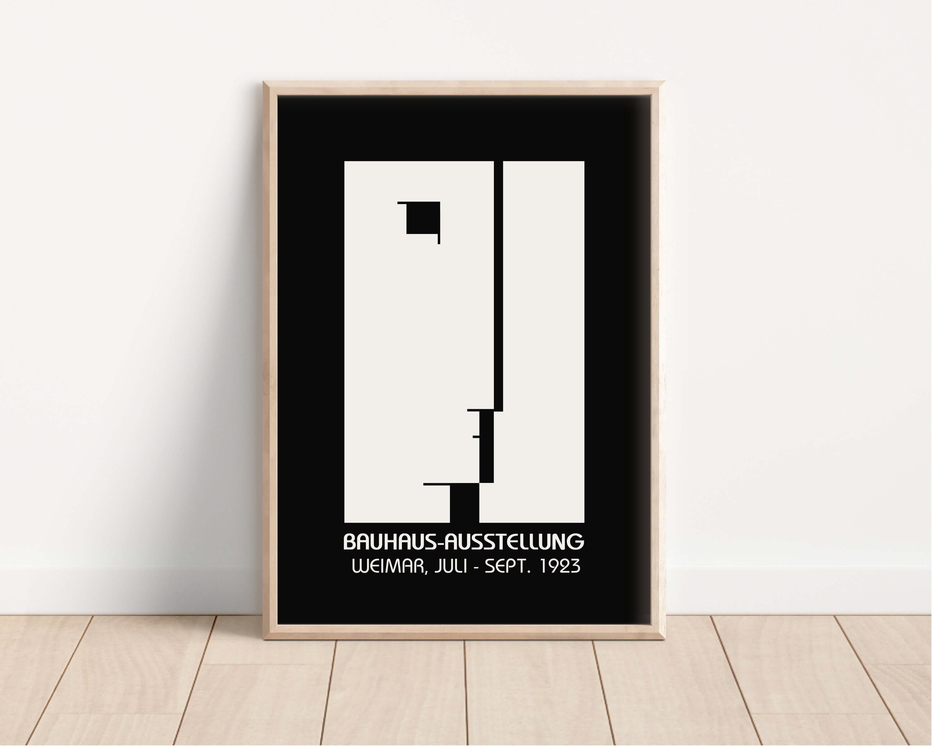 Set of 2 Neutral Black and White Bauhaus Mid - Century Modern Art Print Posters | Available framed or unframed - 9ArtPrints