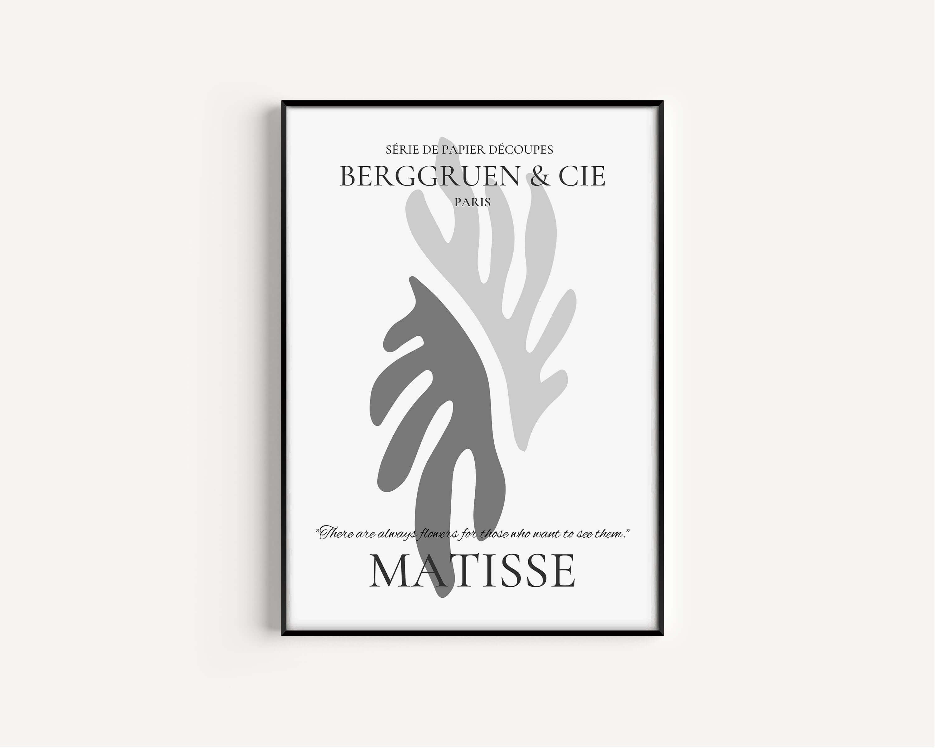 Set of 2 Neutral Black and White Henri Matisse Bauhaus Mid - Century Modern Art Print Posters | Available framed or unframed - 9ArtPrints