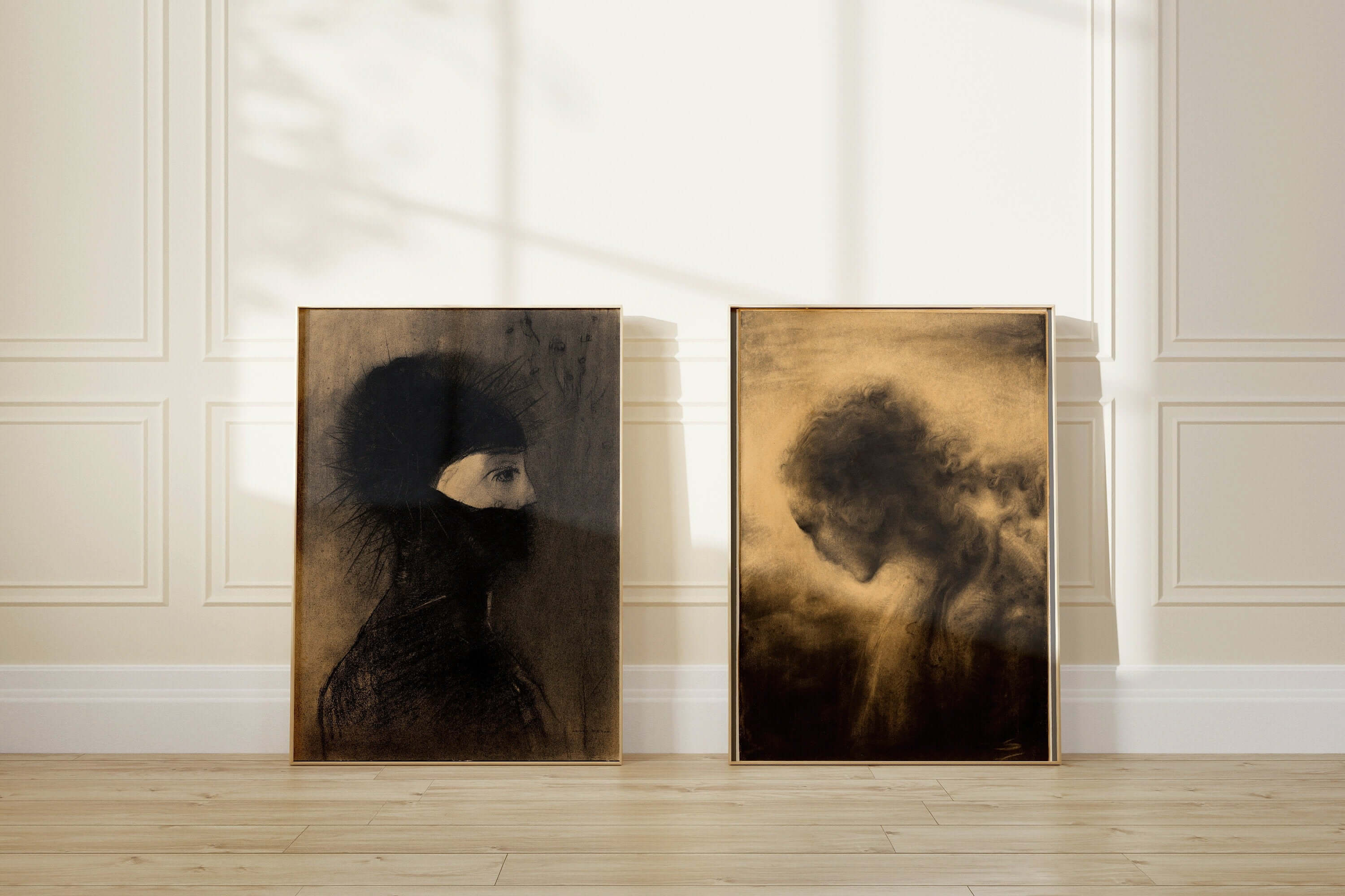 Set of 2 Odilon Redon and Franz Stamkart - Armor and Contemplatie | Dark Academia Style Surreal Art (available framed or unframed) - 9ArtPrints