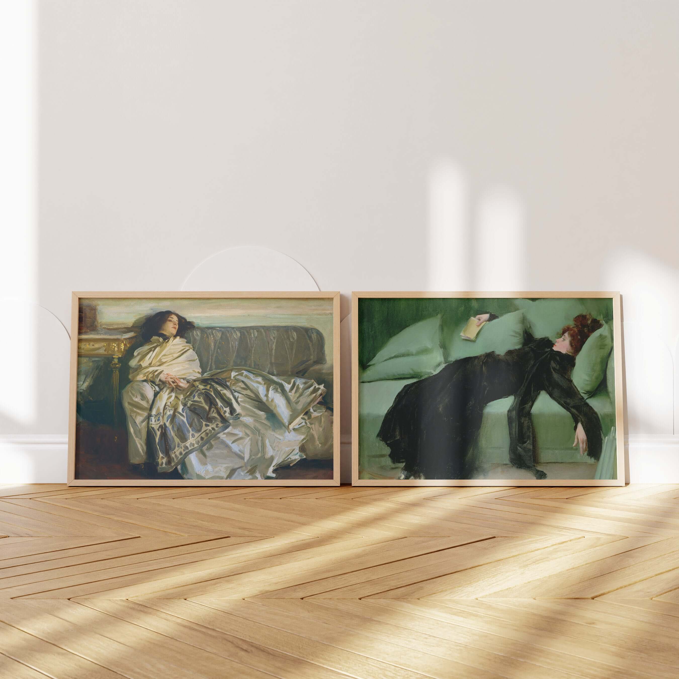 Set of 2 Tired Ladies | Ramon Casas After the Dance and John Singer Sargent's NonChaloir | Classic Art (available framed or unframed) - 9ArtPrints