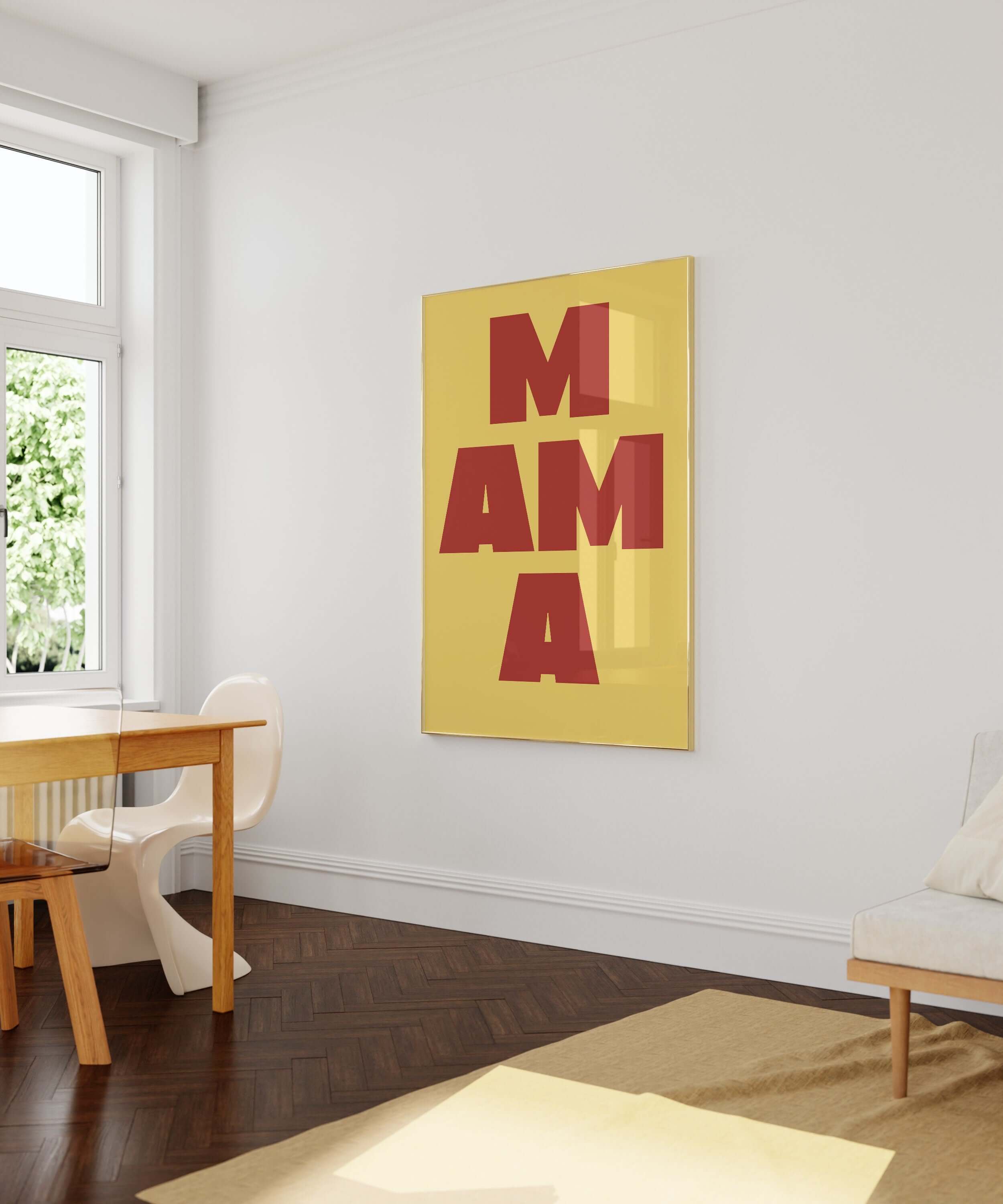 Set of 2 Typography Posters in Red and Yellow - SPICY MAMA | Available framed or unframed - 9ArtPrints