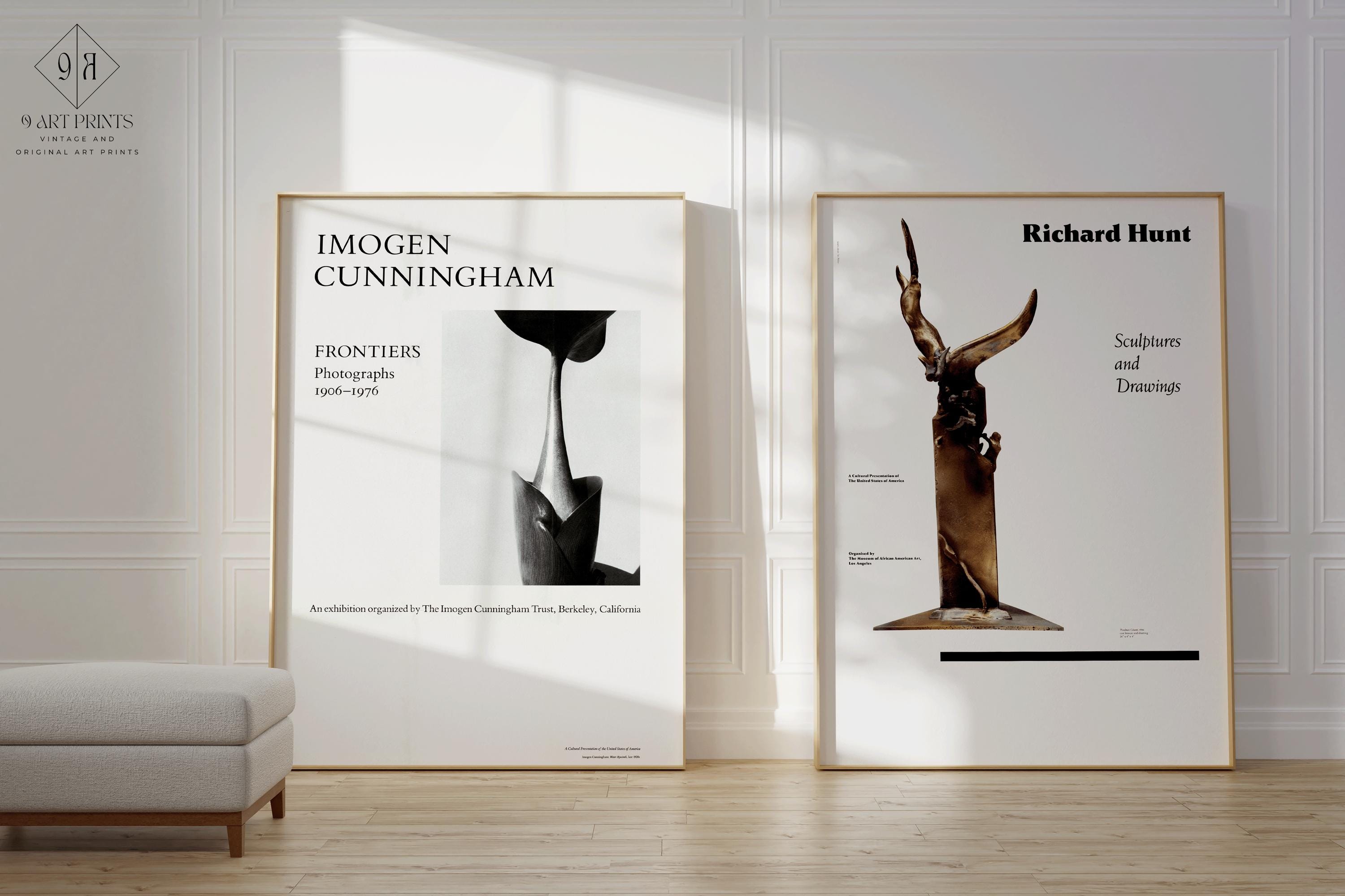 Set of 2 USIA Posters - Imogen Cunningham and Richard Hunt | We Love This Gorgeous Minimalist Monochrome Set | Available framed or unframed - 9ArtPrints