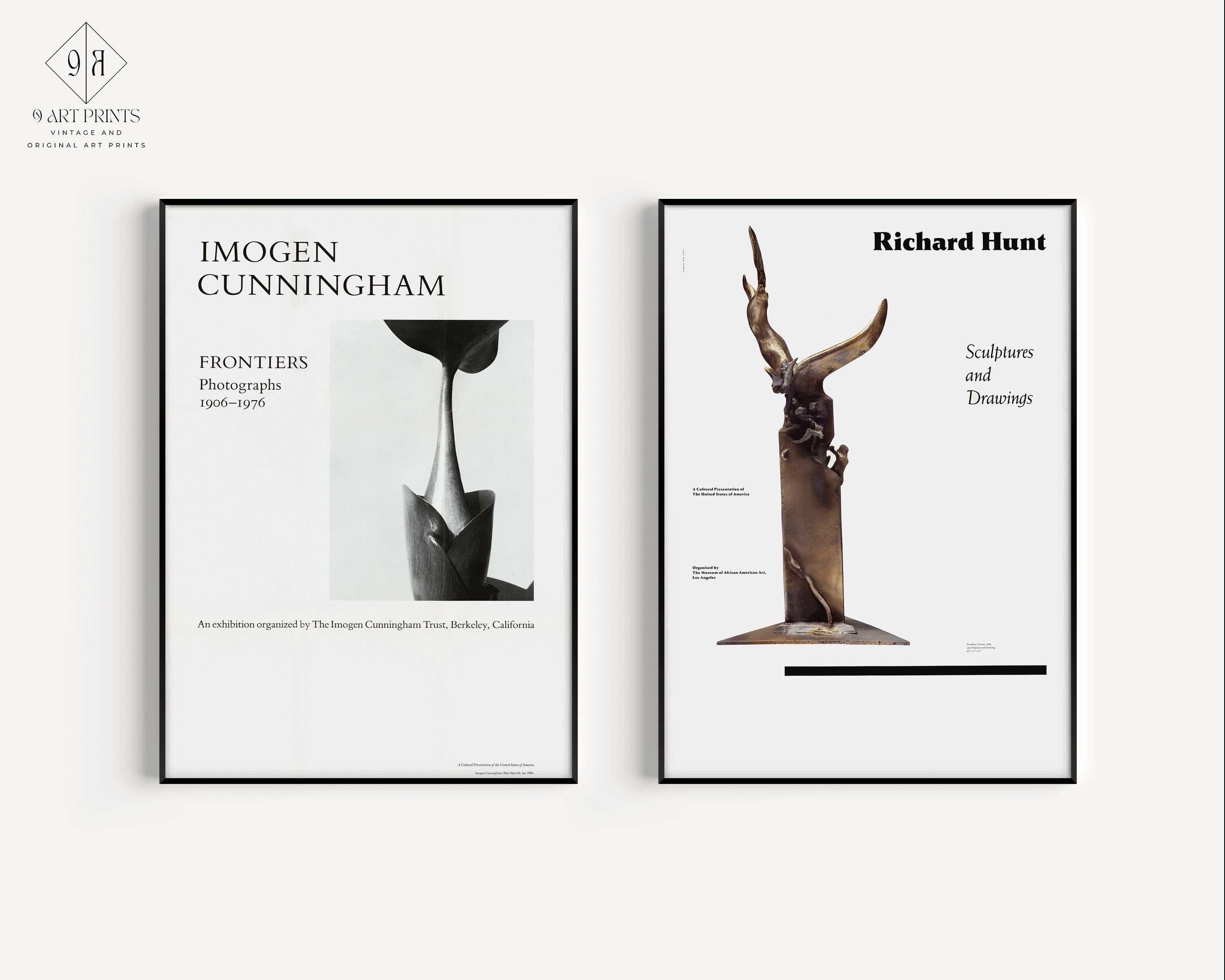 Set of 2 USIA Posters - Imogen Cunningham and Richard Hunt | We Love This Gorgeous Minimalist Monochrome Set | Available framed or unframed - 9ArtPrints