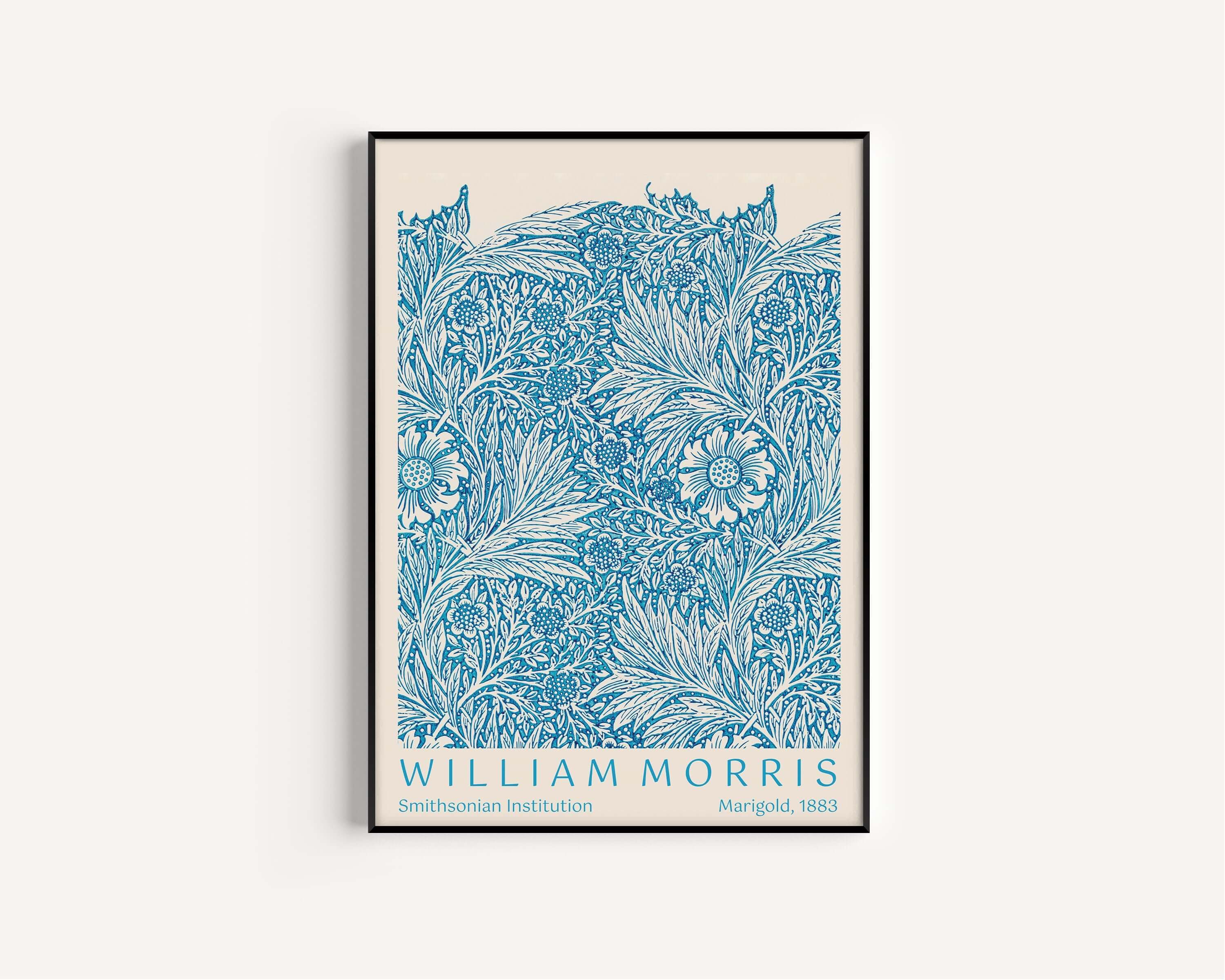 Set of 3 William Morris Prints Orange Blue Green Museum Exhibition Art Nouveau Flower Pattern Flower Ready to hang Framed Home Office Decor - 9ArtPrints