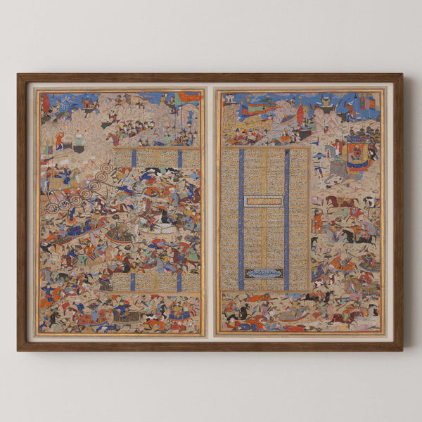 Shahnameh — Battle Scene | Persian Miniature Art Print