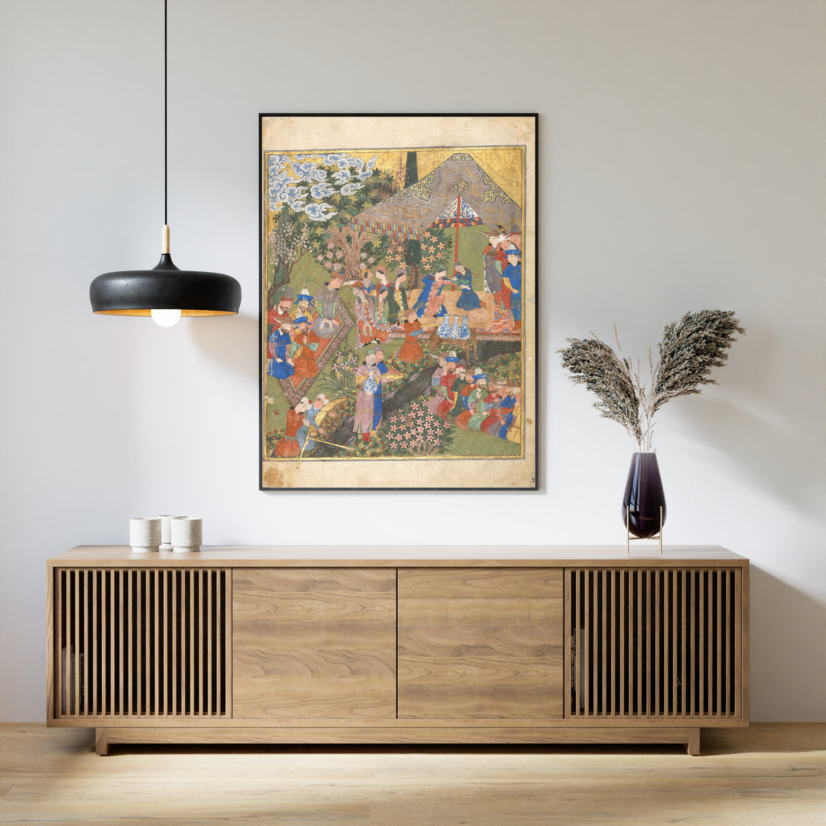 Shahnama Frontispiece: Royal Reception in a Landscape | Persian Miniature Art Print