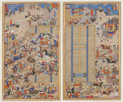 Shahnameh — Battle Scene | Persian Miniature Art Print - 9ArtPrints